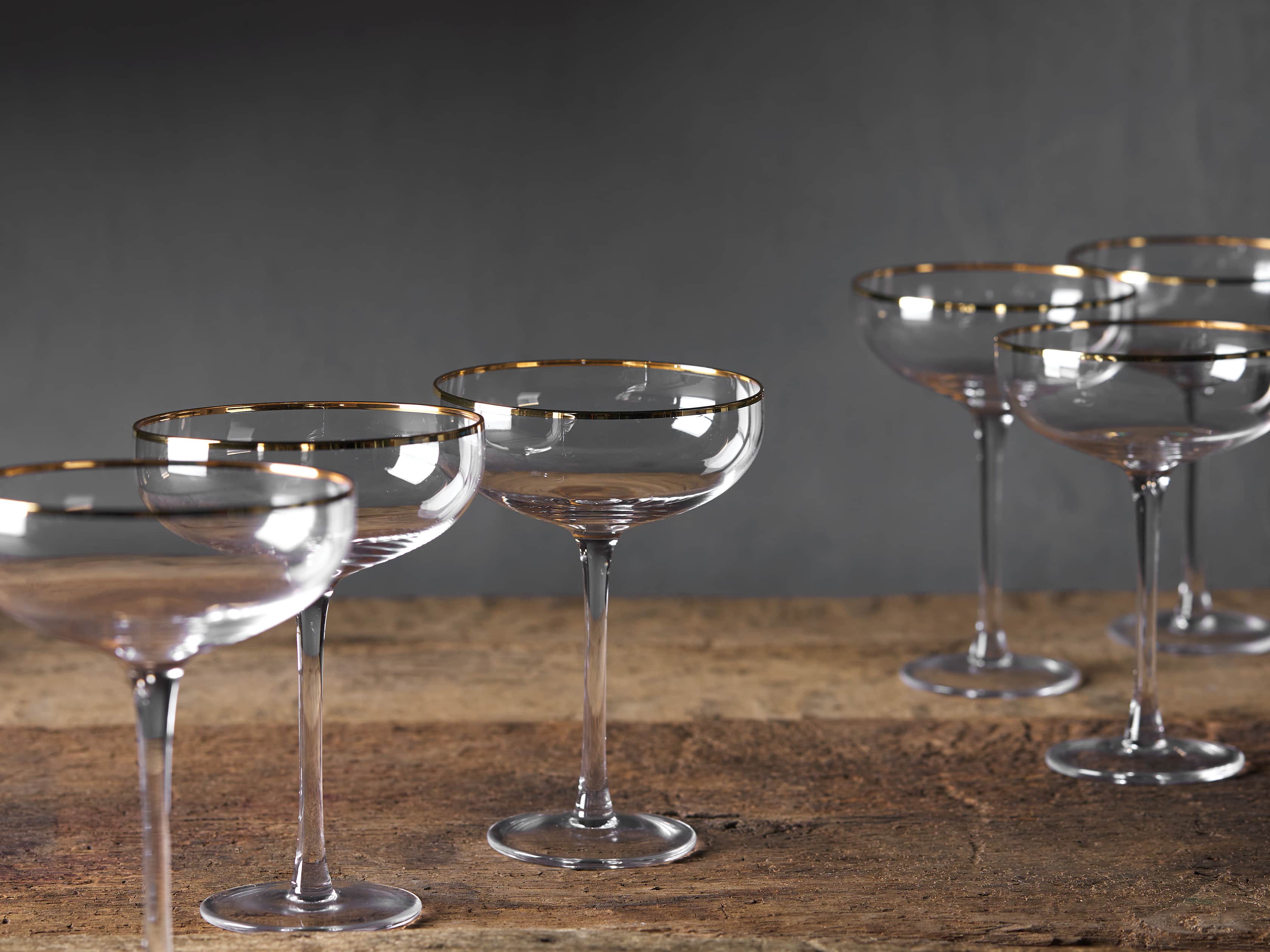 Gold Rimmed Martini Glasses (Set of 4), slide 2 of 3