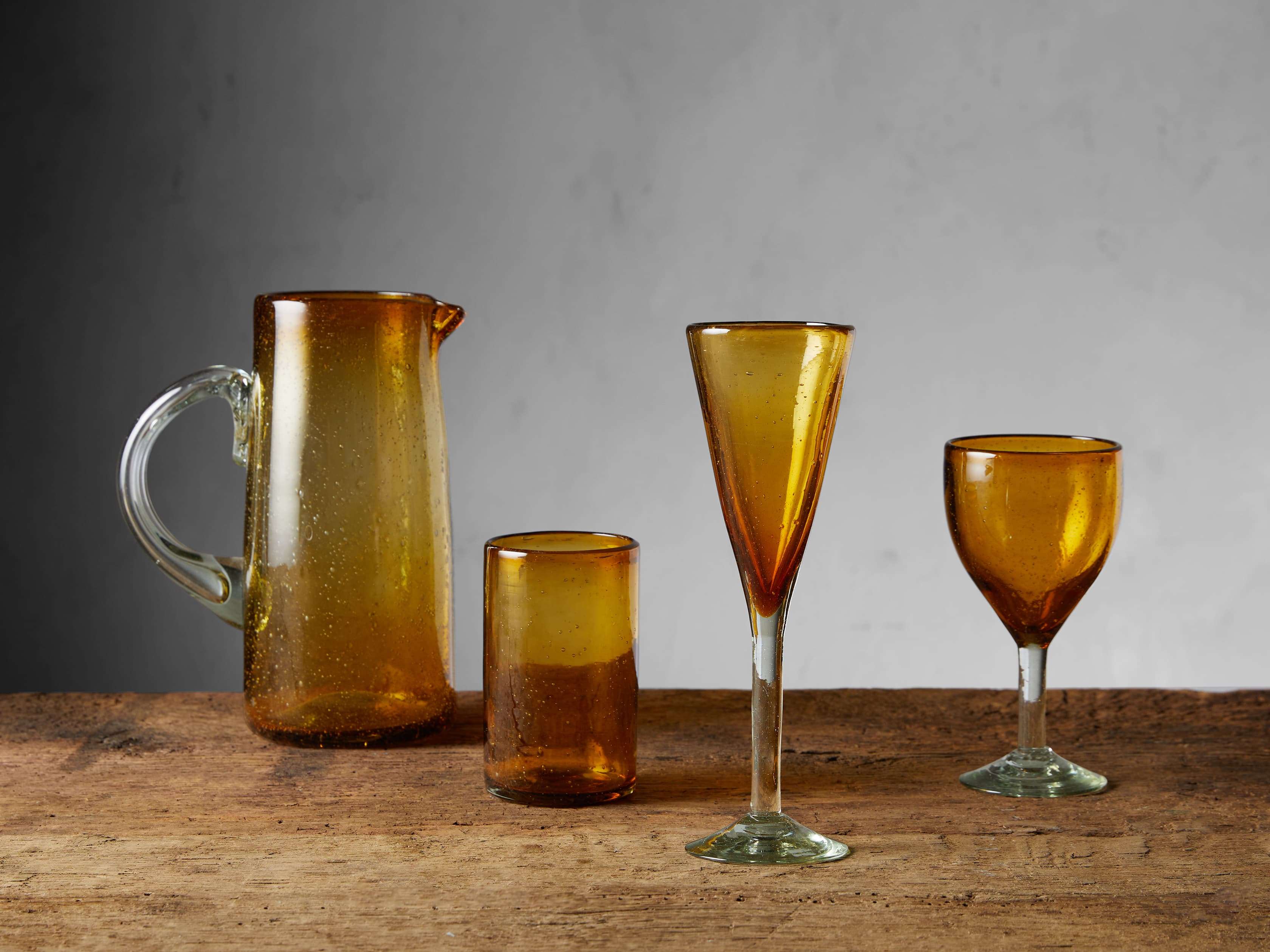 amber glass pitcher
