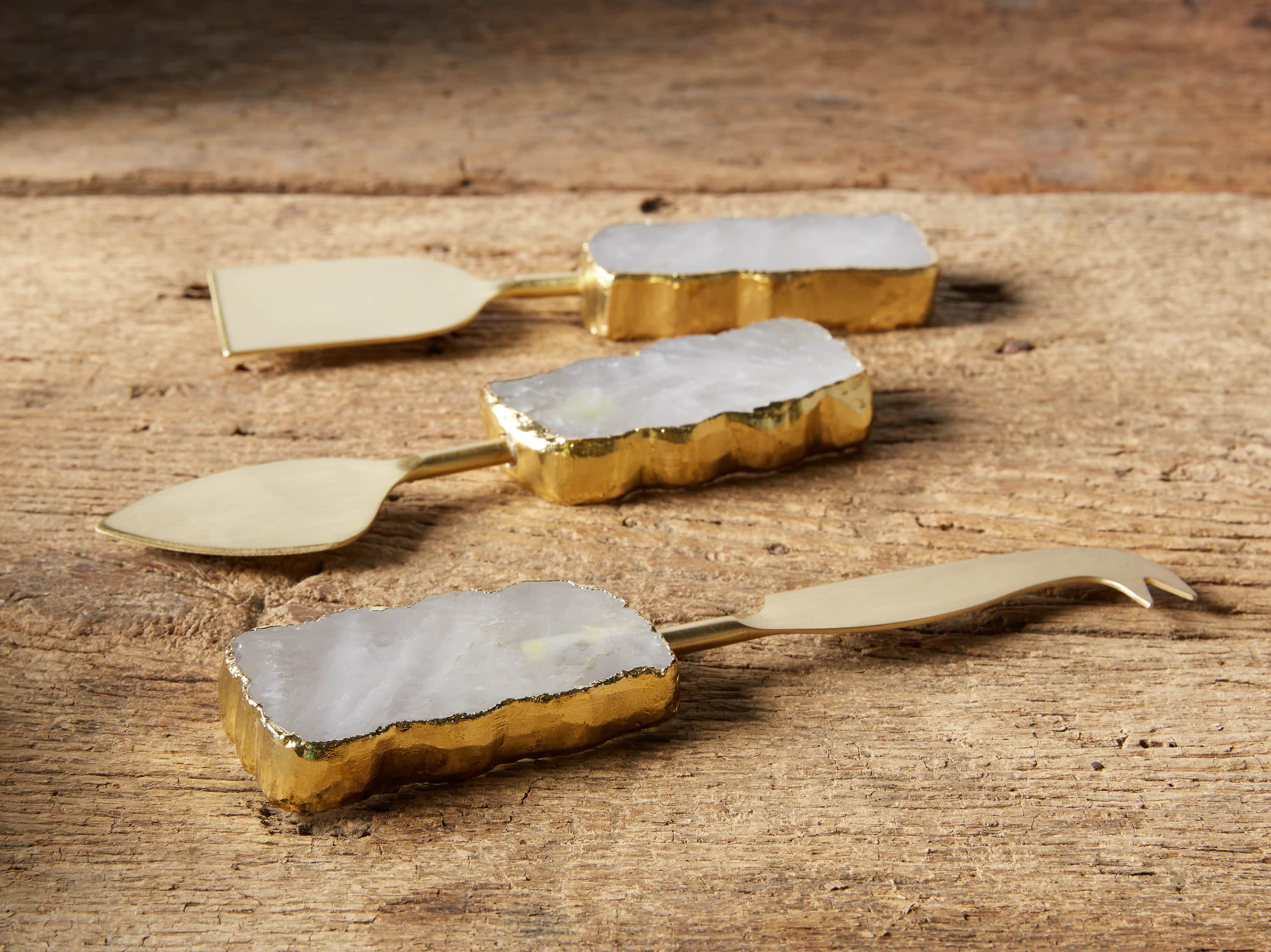 White Quartz Cheese Knife Set