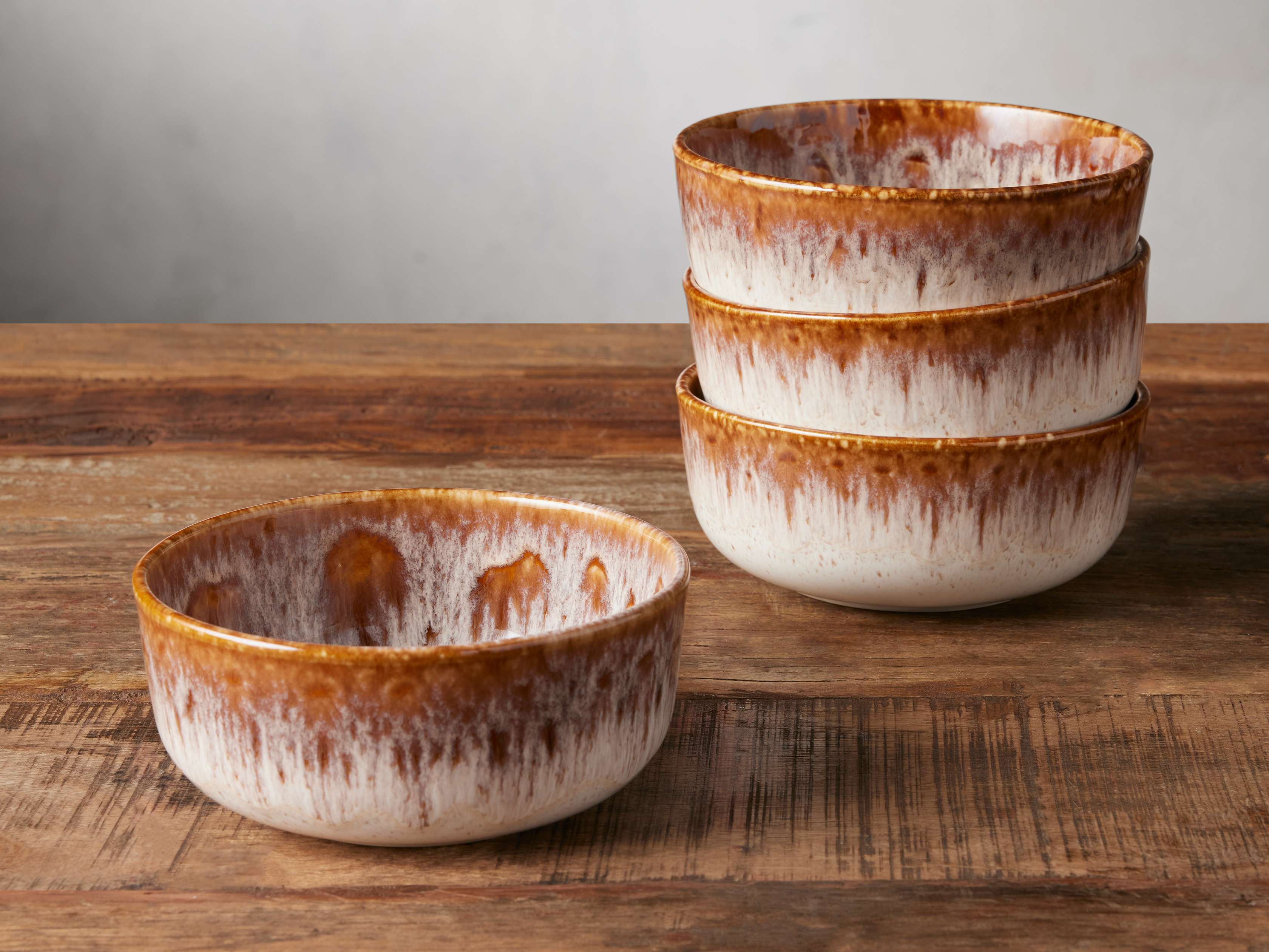 Ronan Cereal Bowls in Brown (Set of 4) Stoneware | Arhaus