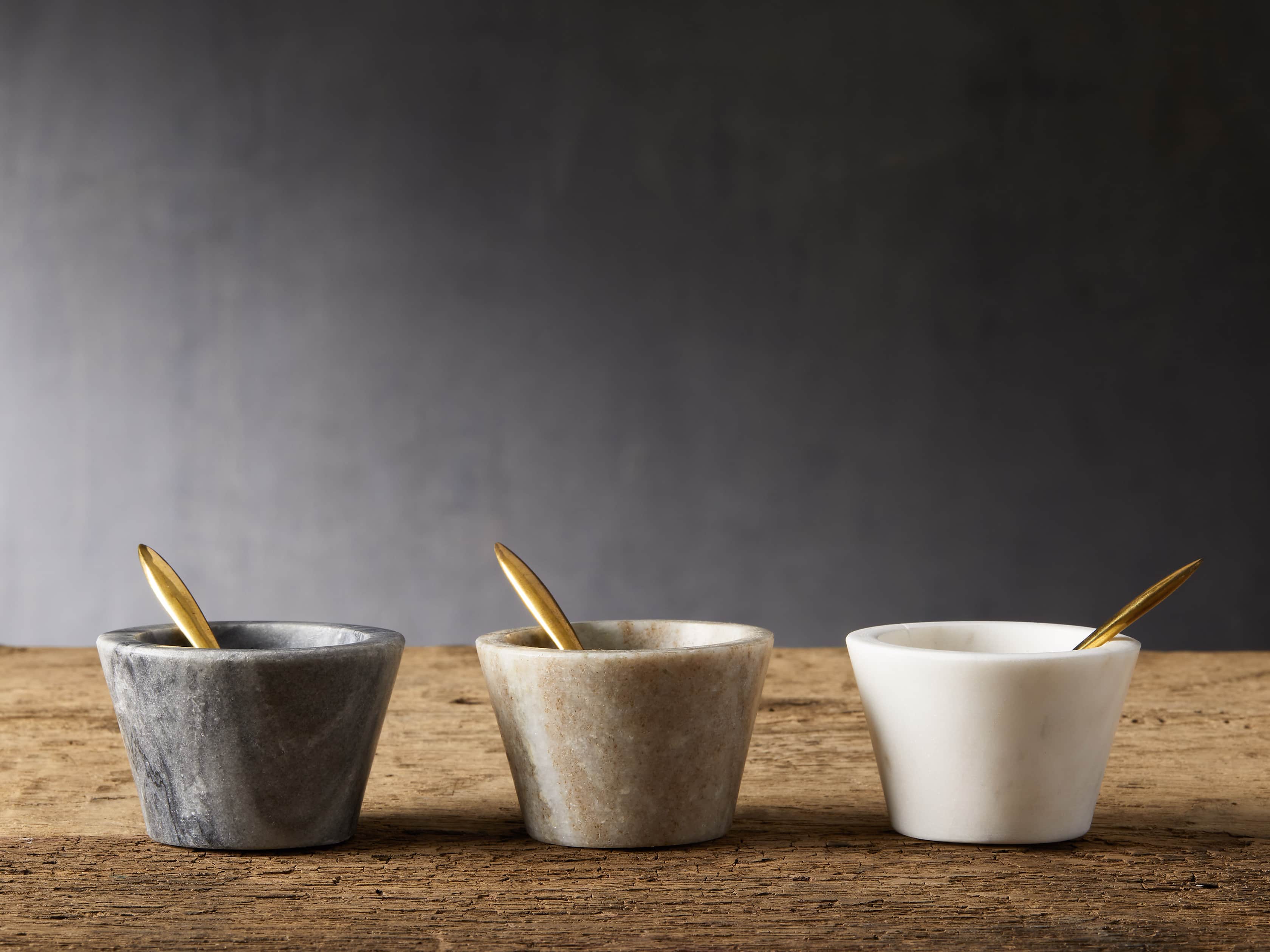 Set of 3 Marble Salt Cellars, slide 1 of 2