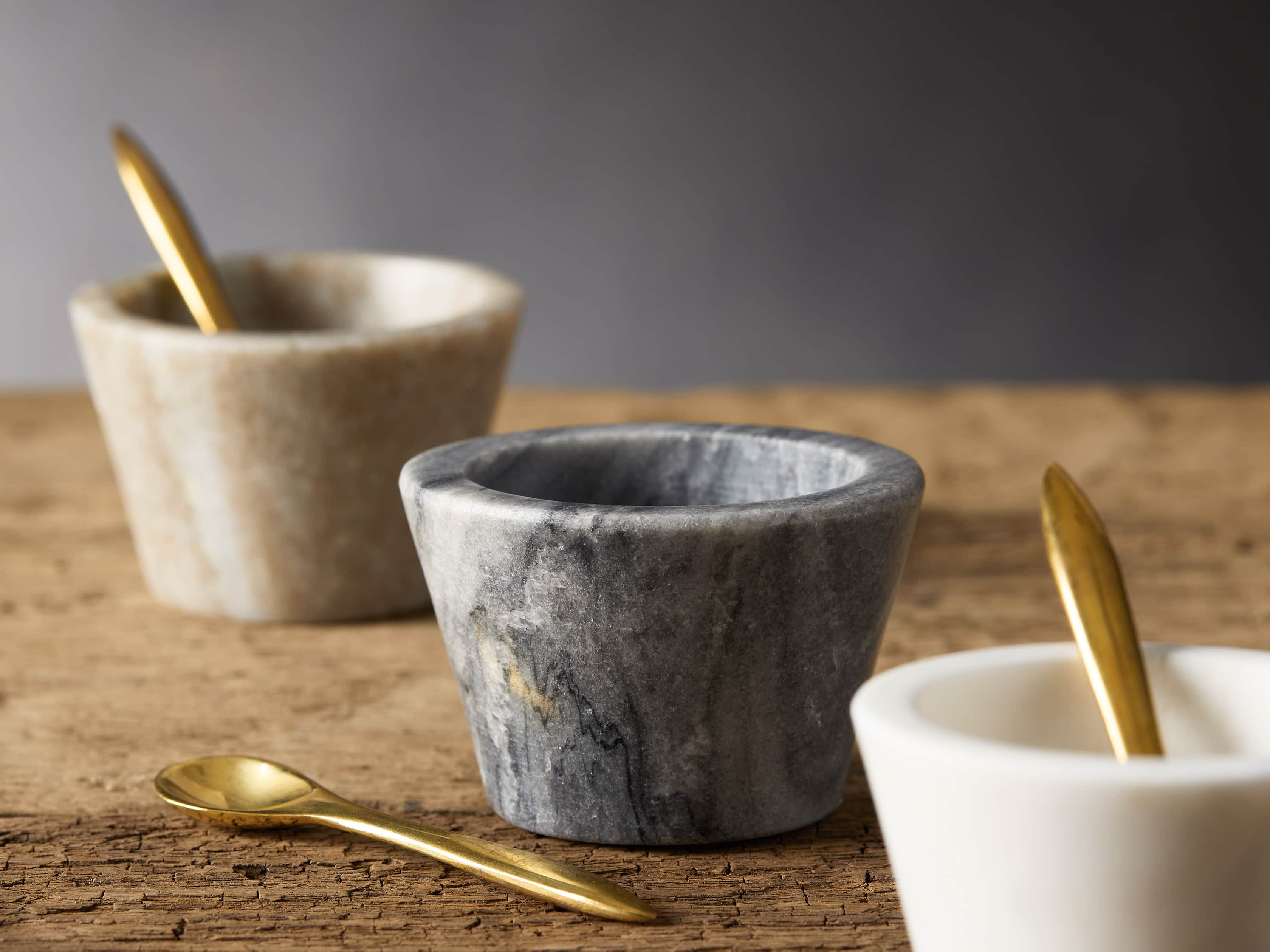 Set of 3 Marble Salt Cellars, slide 2 of 2