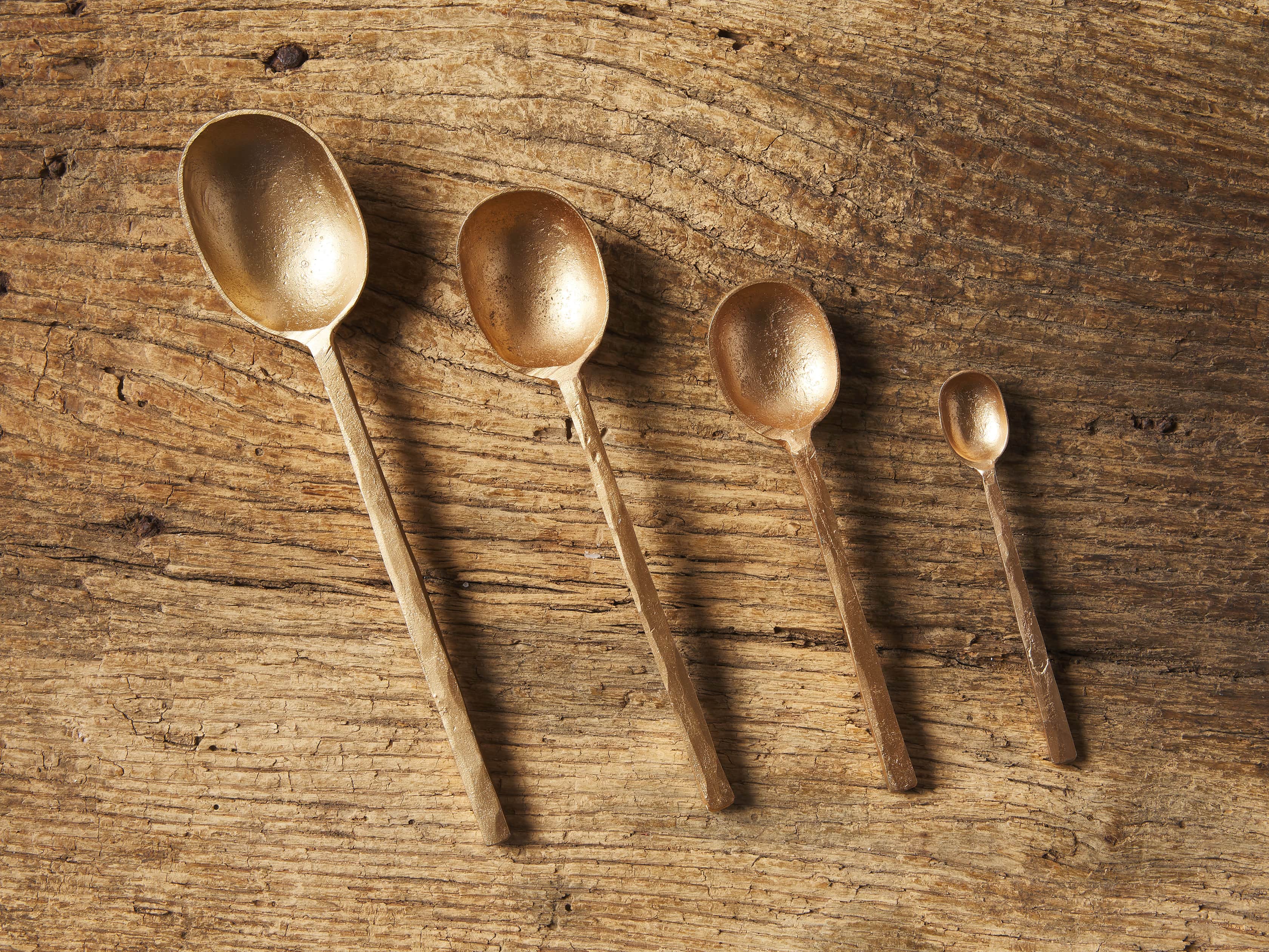 Set of 4 Brass Serving Spoons, slide 1 of 3