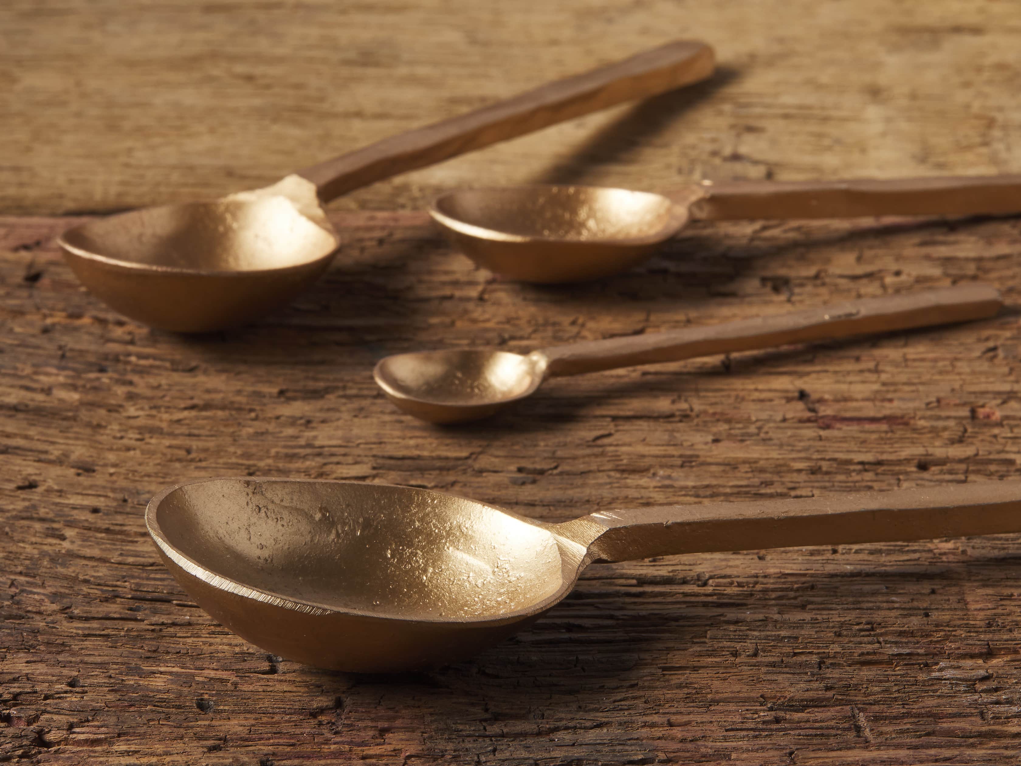 Set of 4 Brass Serving Spoons, slide 2 of 3