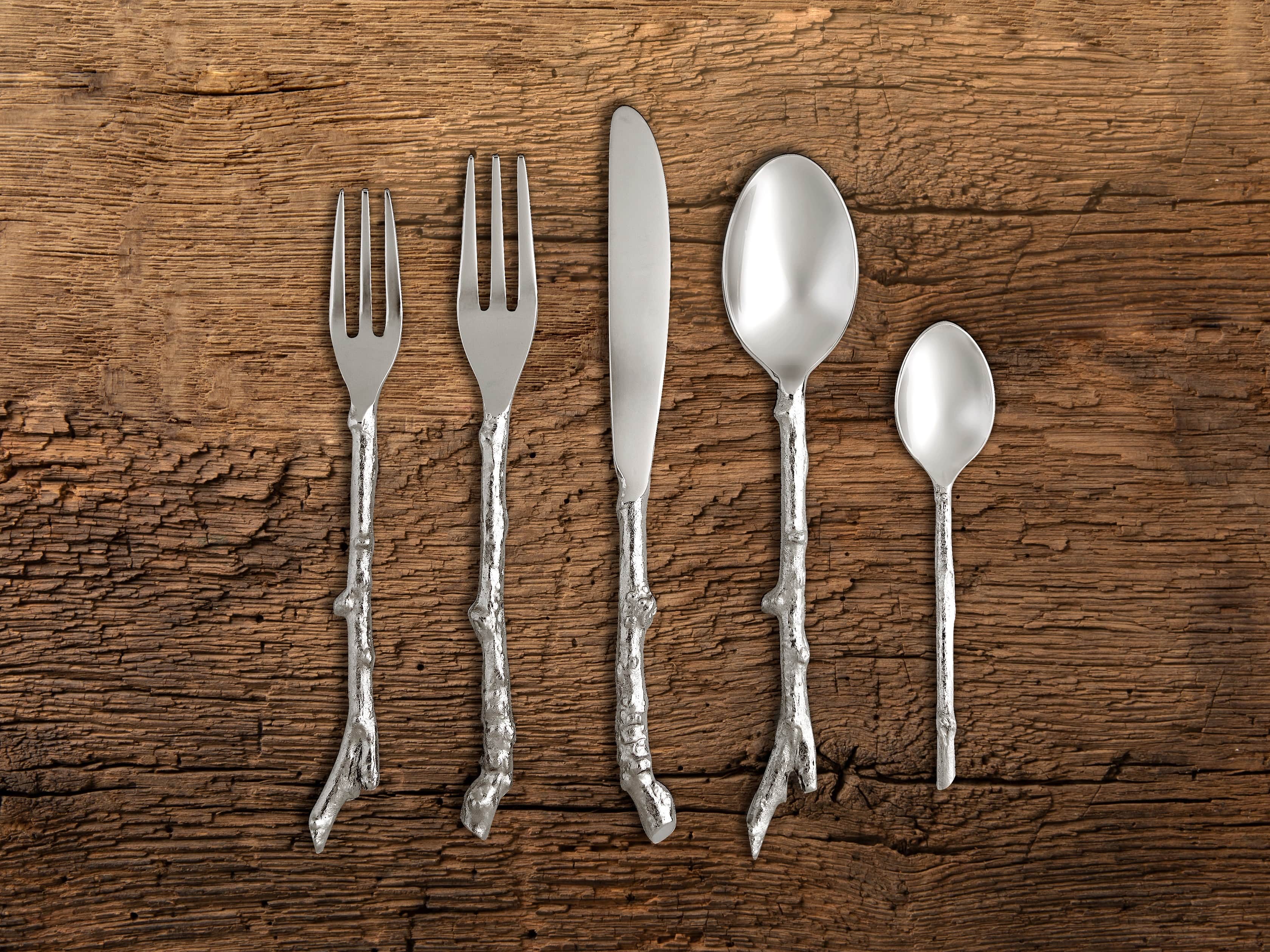 Twig 5 Piece Place Setting in Silver, slide 1 of 3