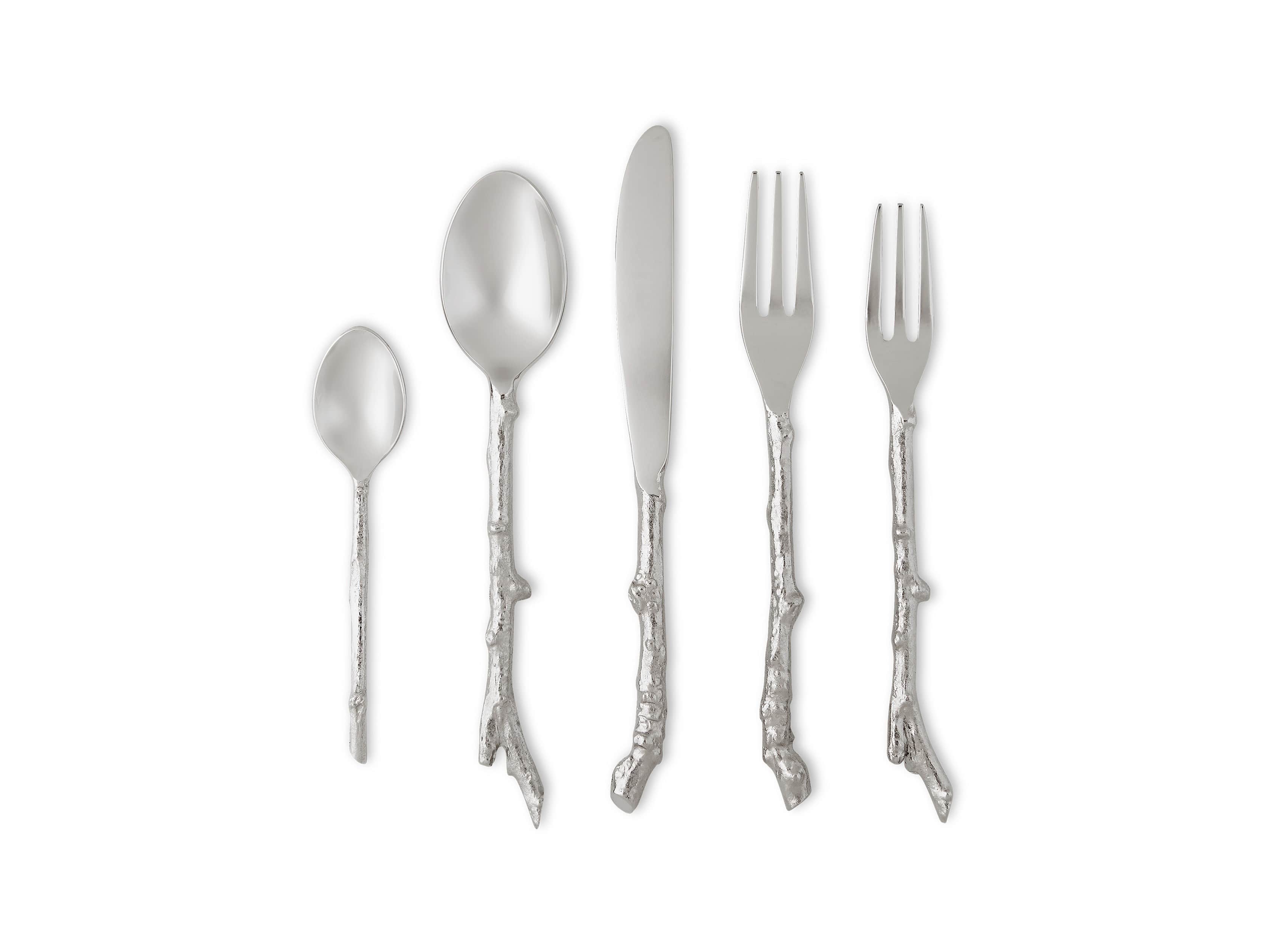Twig 5 Piece Place Setting in Silver, slide 2 of 3