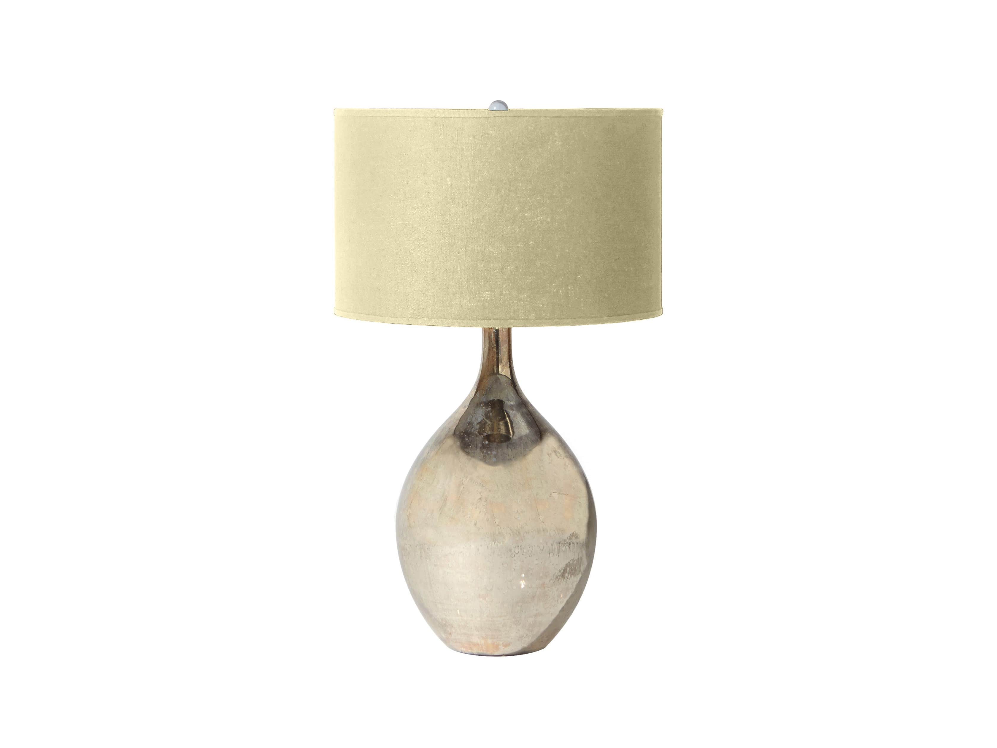 Andromeda Large Glass Table Lamp with Natural Shade, slide 2 of 3