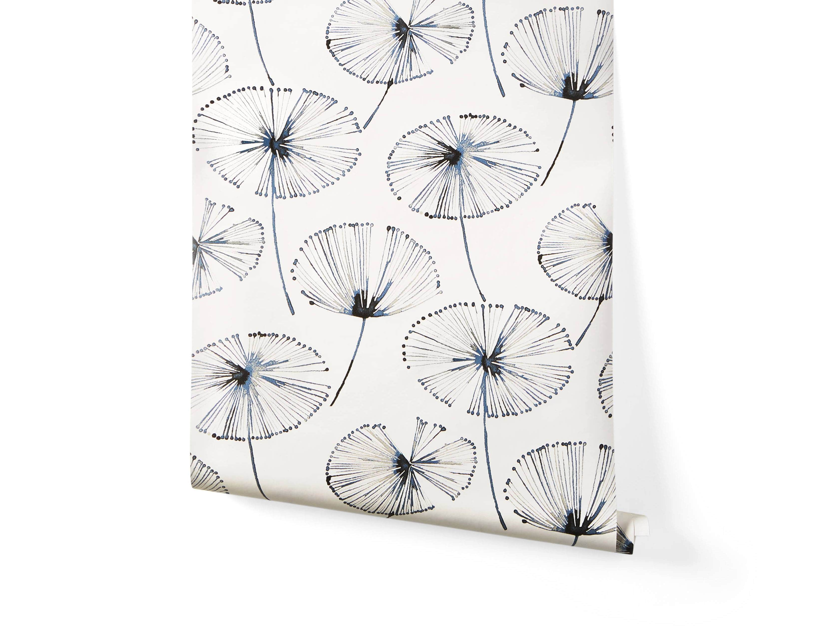 Fronds in Flight Wallpaper in Navy, slide 2 of 3