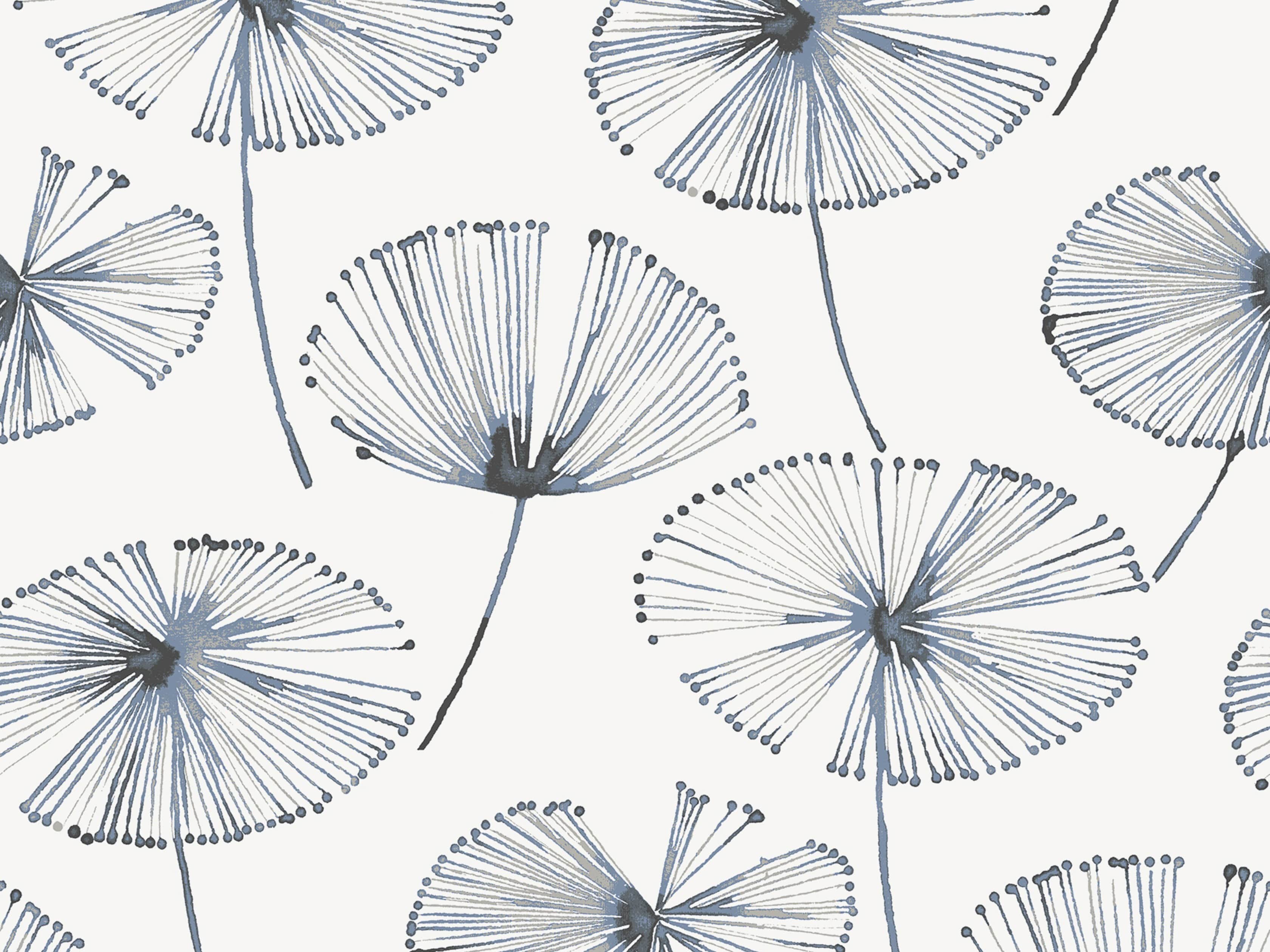Fronds in Flight Wallpaper in Navy, slide 3 of 3