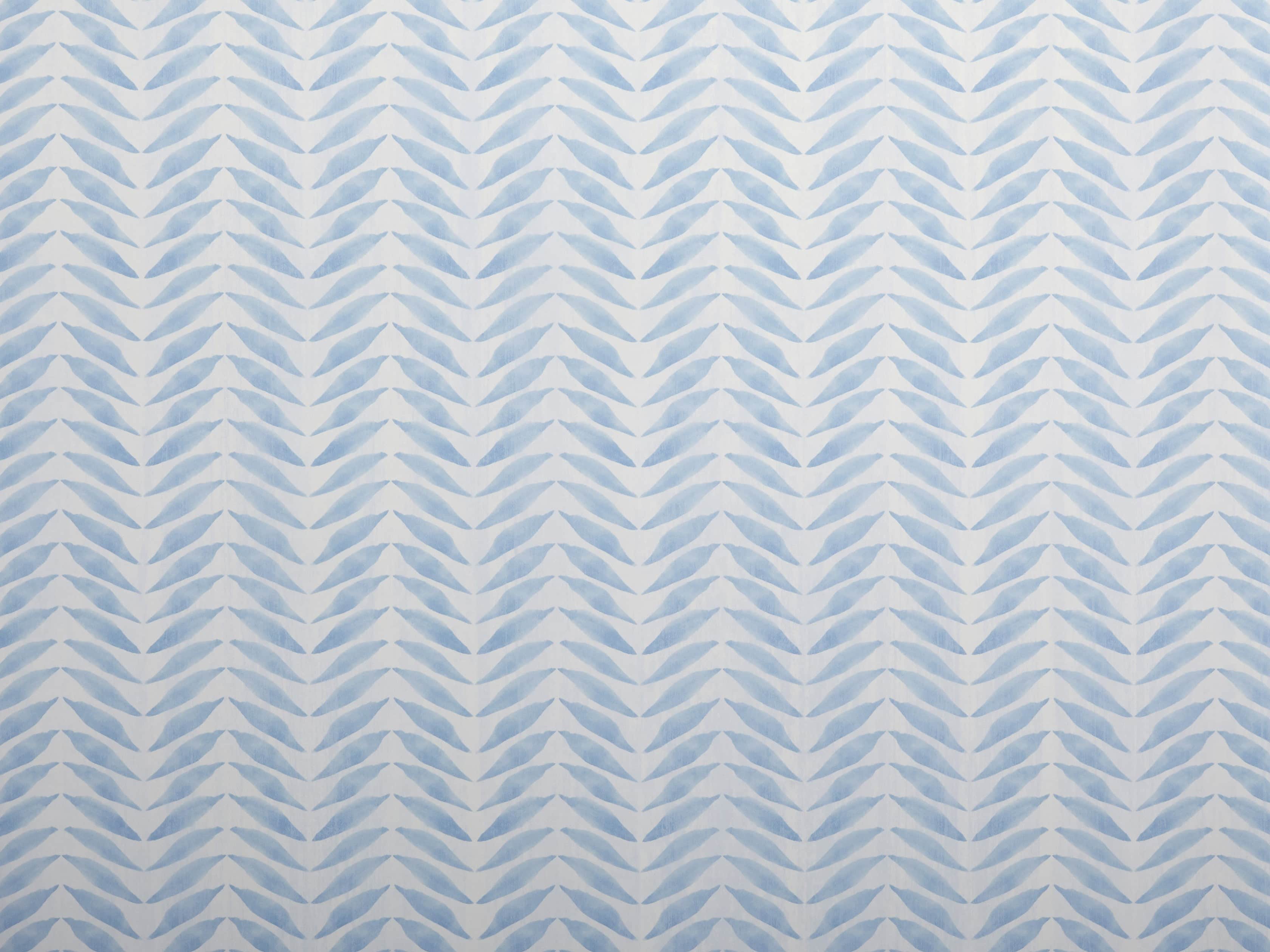 Wripple Chevron Wallpaper in Sky Blue