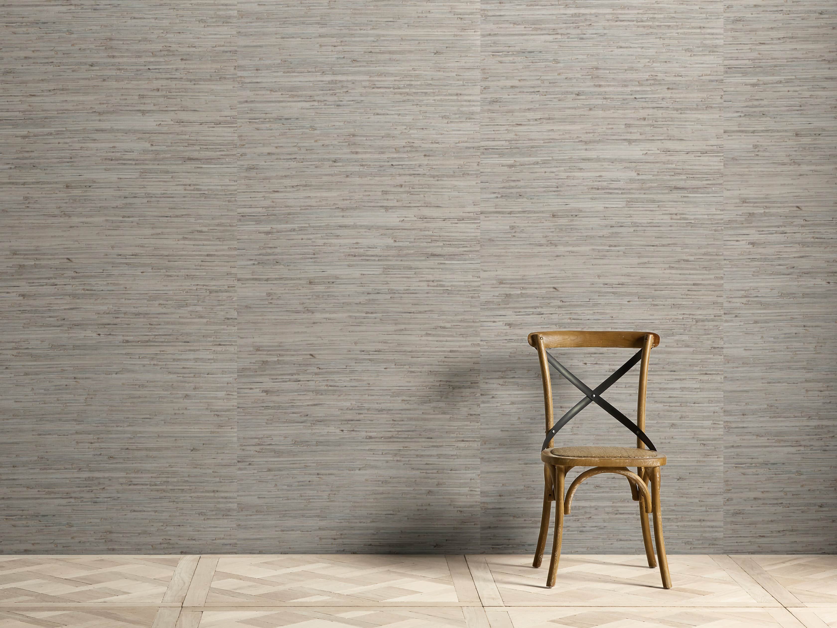 Mera Blue Grasscloth Wallpaper, slide 1 of 2
