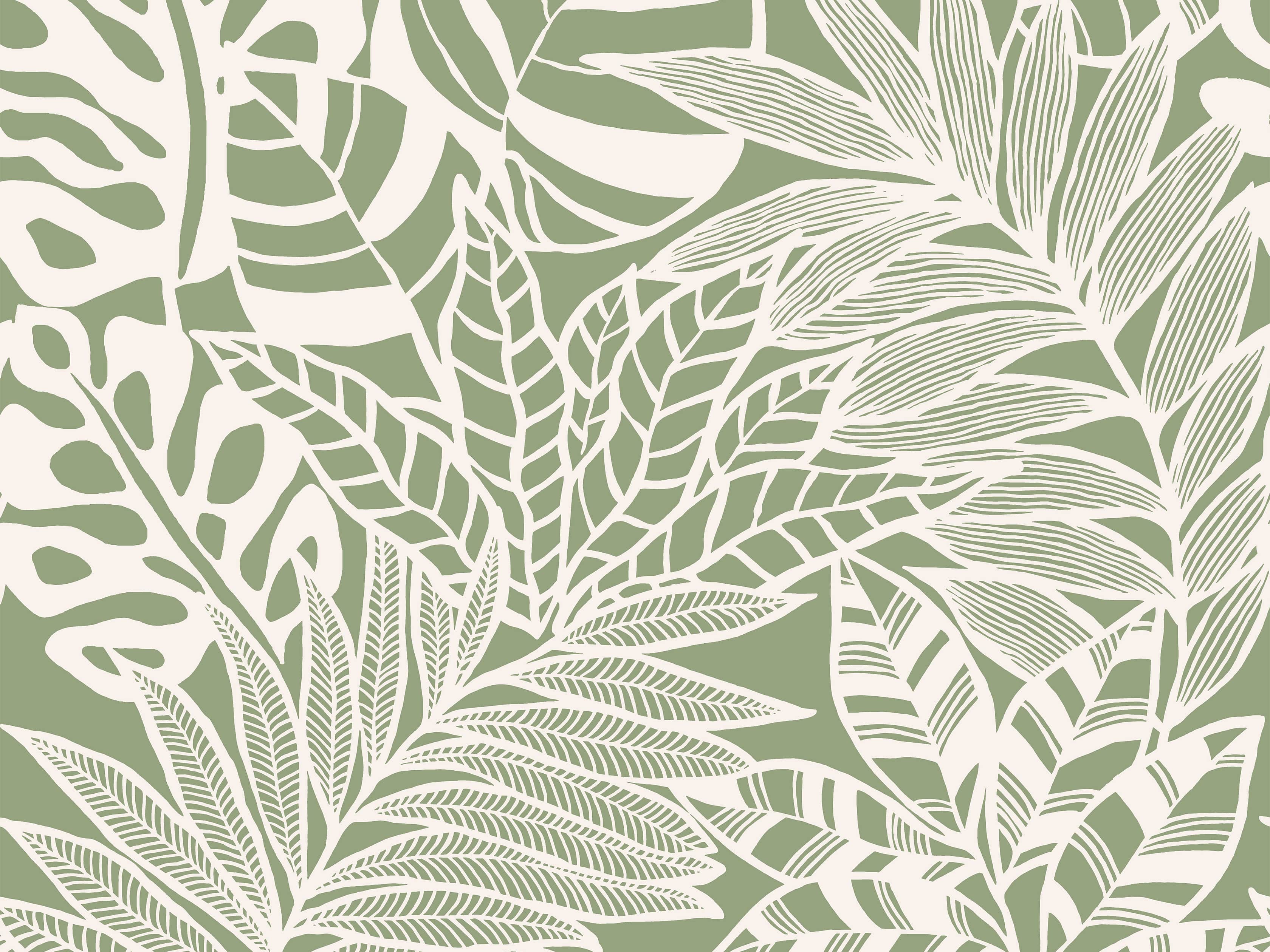 Equitorial Wallpaper in Green, slide 2 of 2