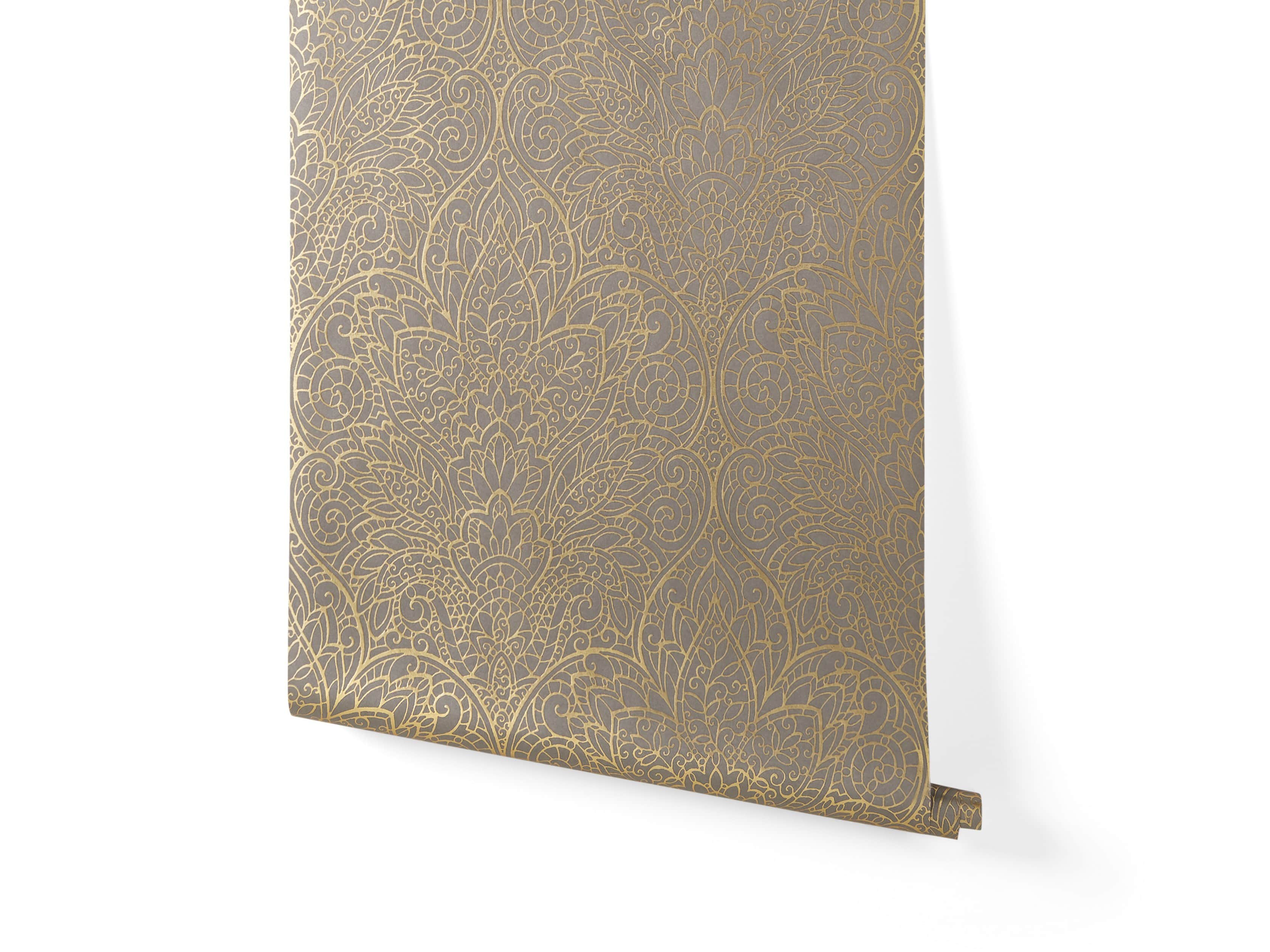 Victorian Romance Wallpaper in Grey, slide 2 of 3