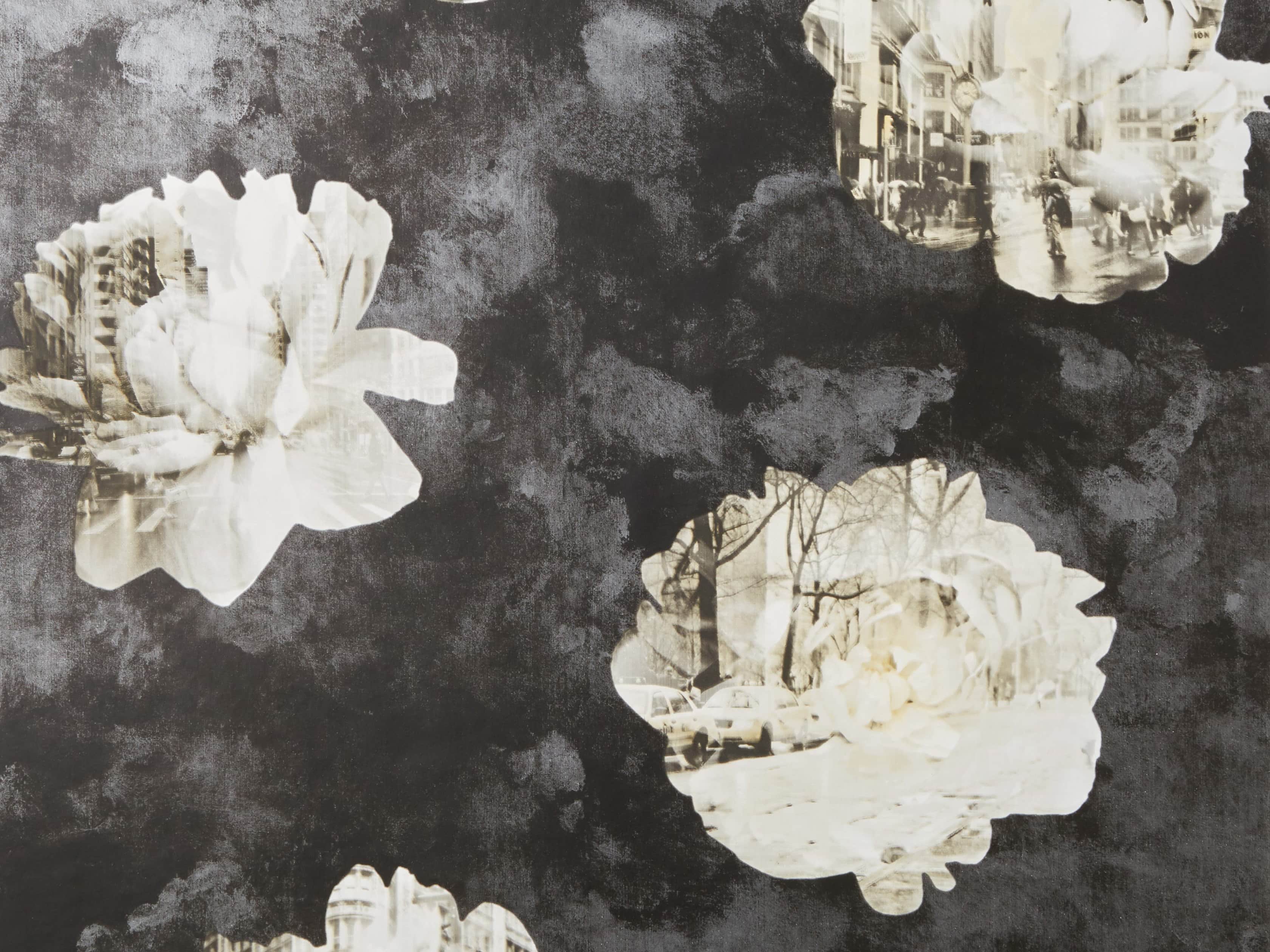 Metropolitan Bloom Wallpaper in Black, slide 3 of 3
