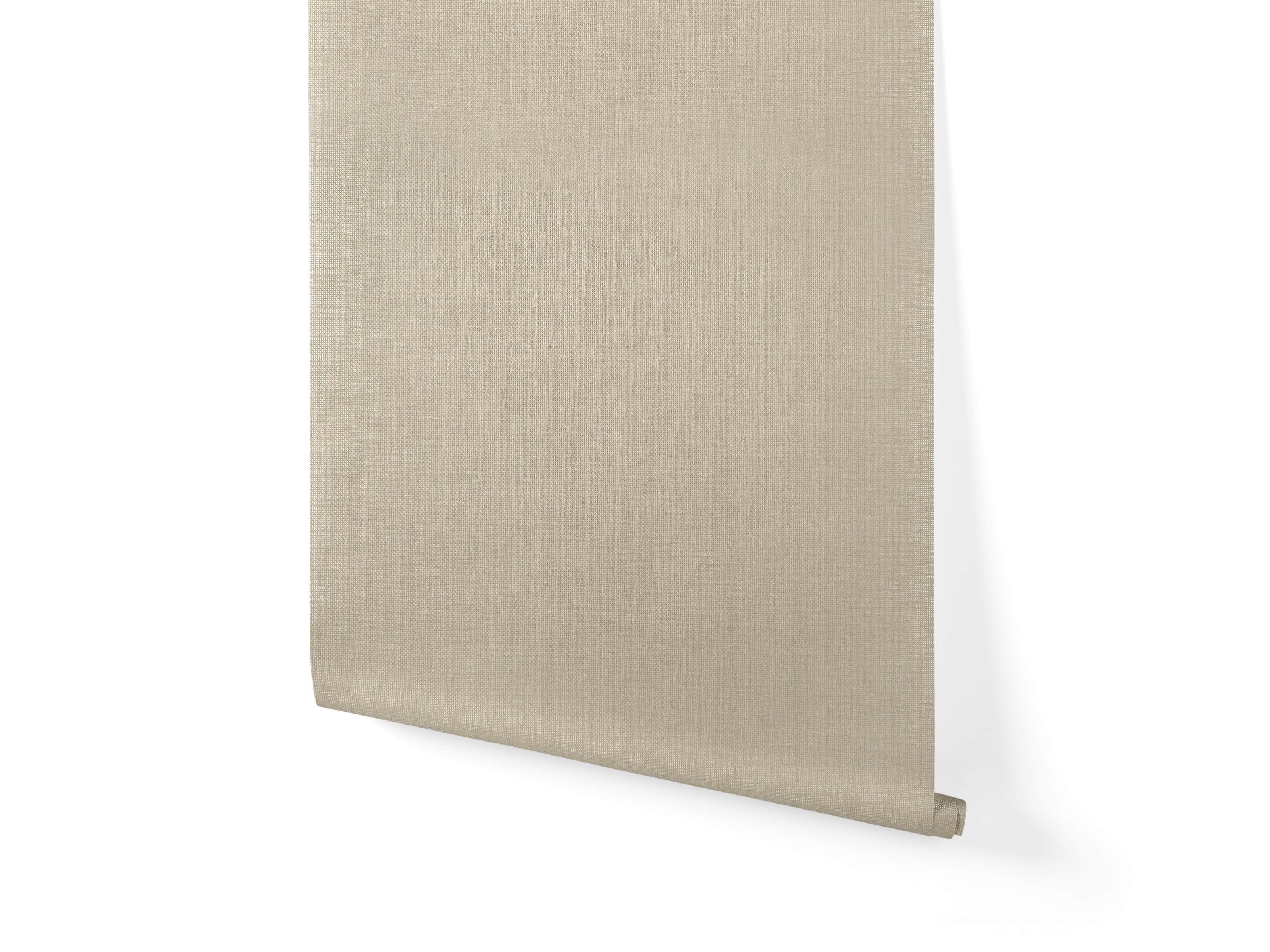 Parker Grasscloth Wallpaper in Silver and Cream, slide 2 of 3