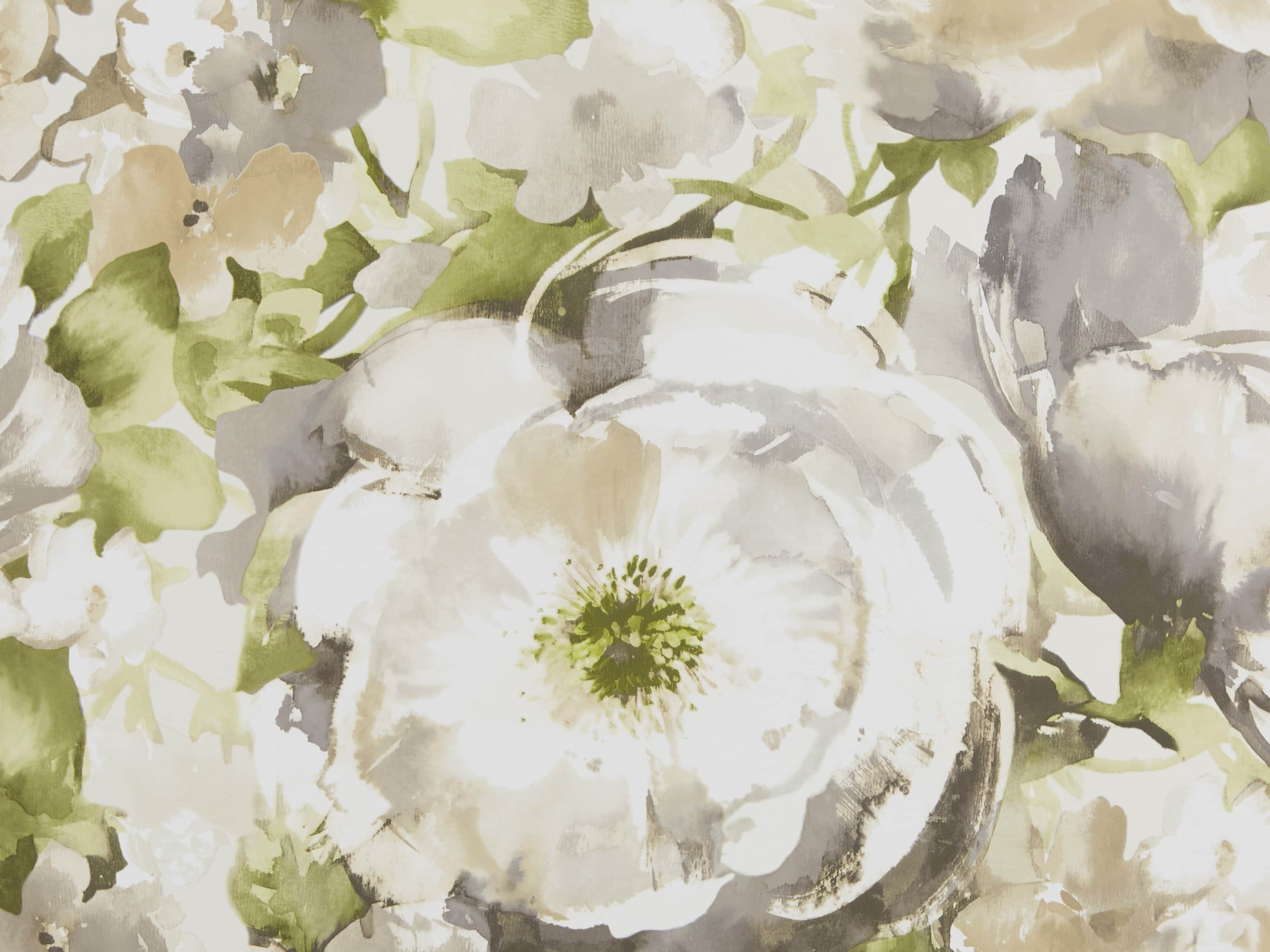 Charming Garden Green and Taupe Wallpaper, slide 2 of 2
