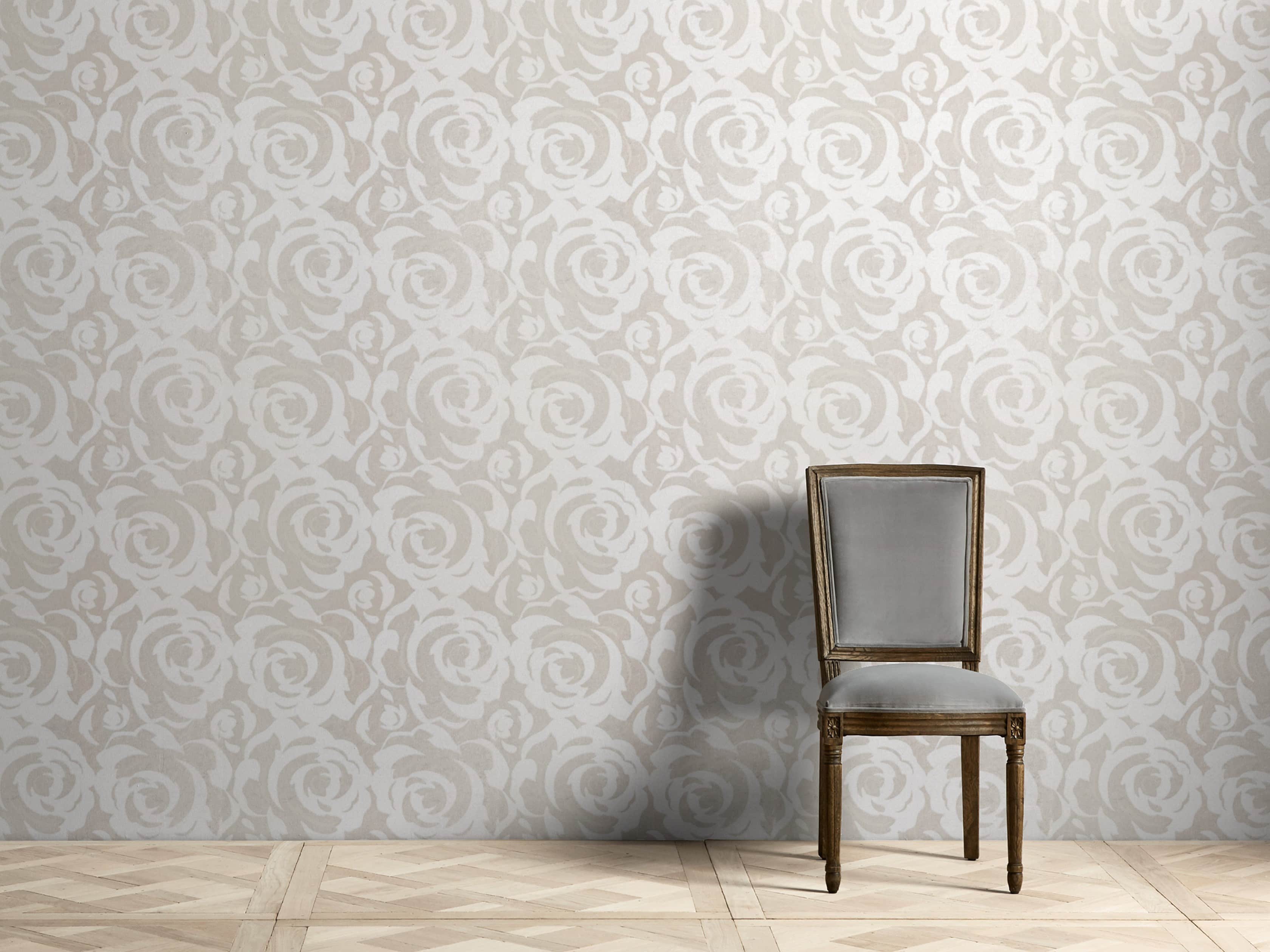 Perfect Petals Wallpaper in Silver, slide 1 of 2