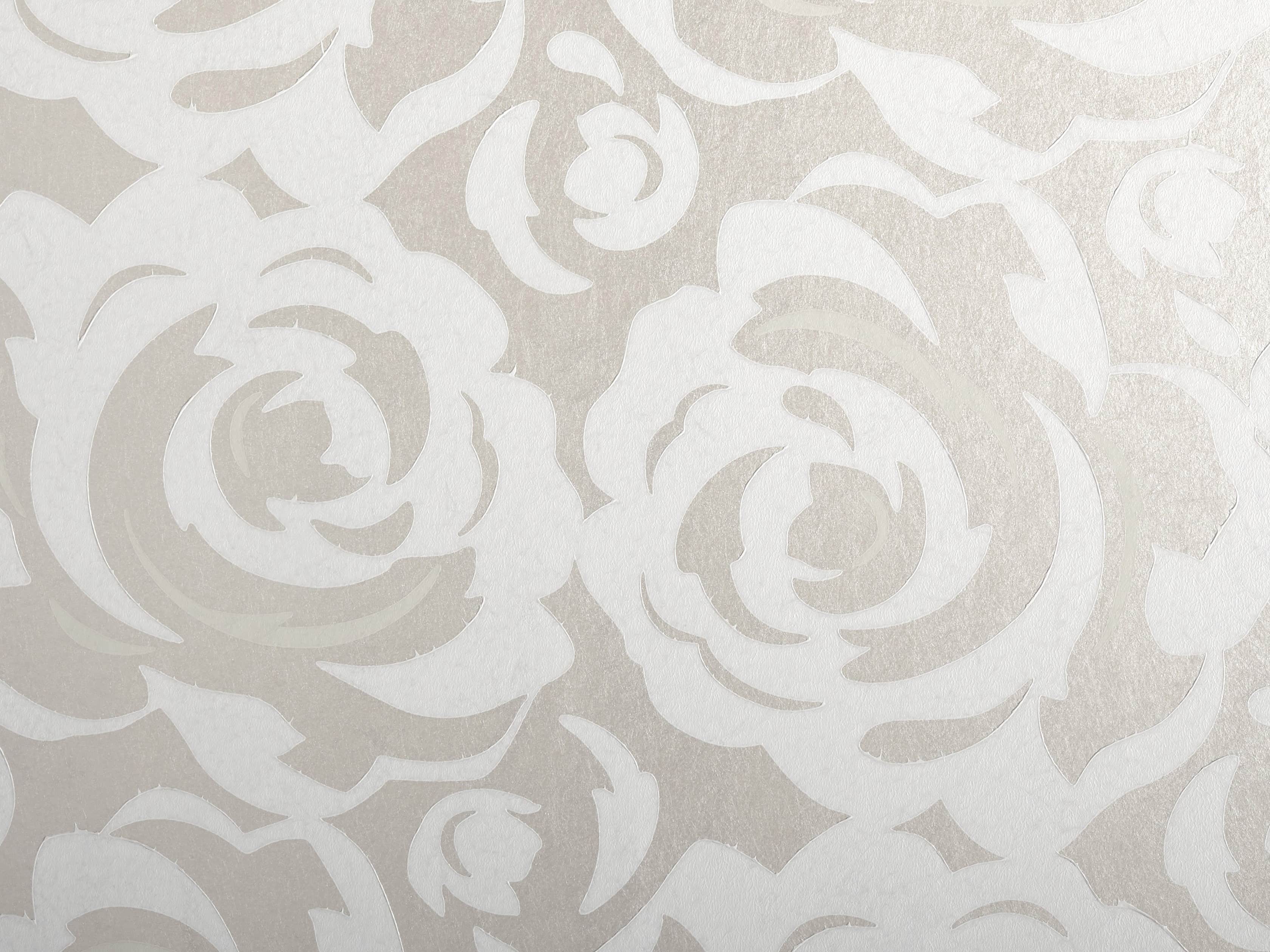 Perfect Petals Wallpaper in Silver, slide 2 of 2