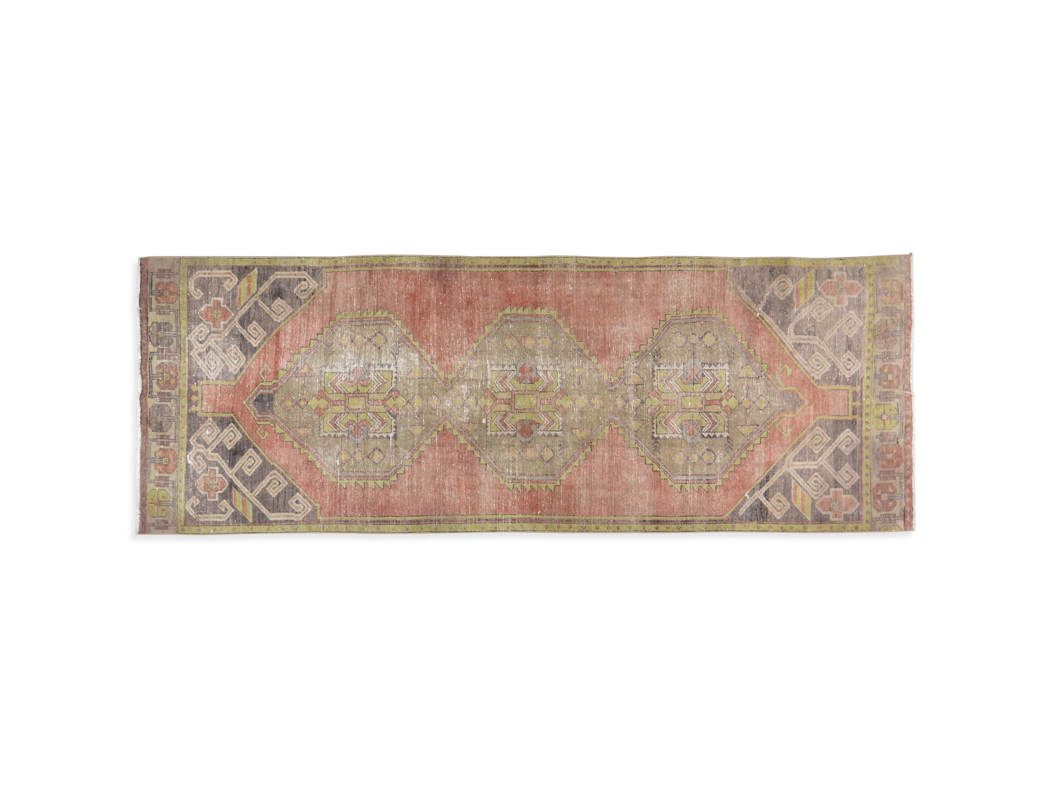 One of a Kind Vintage Turkish 3'8" x 10'3" Rug
