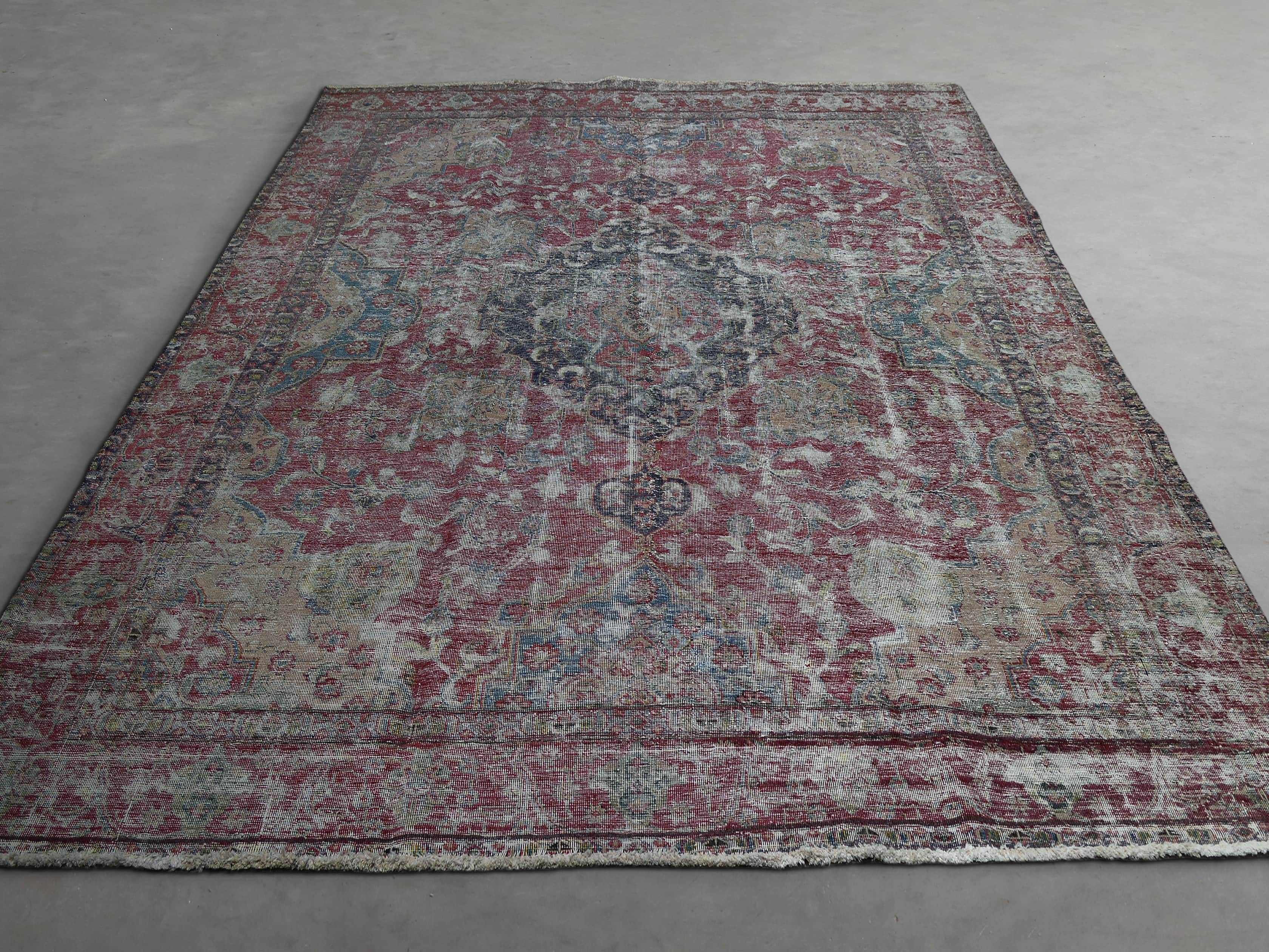 One of a Kind 9'1" x 12'7" Vintage Persian Rug, slide 1 of 3