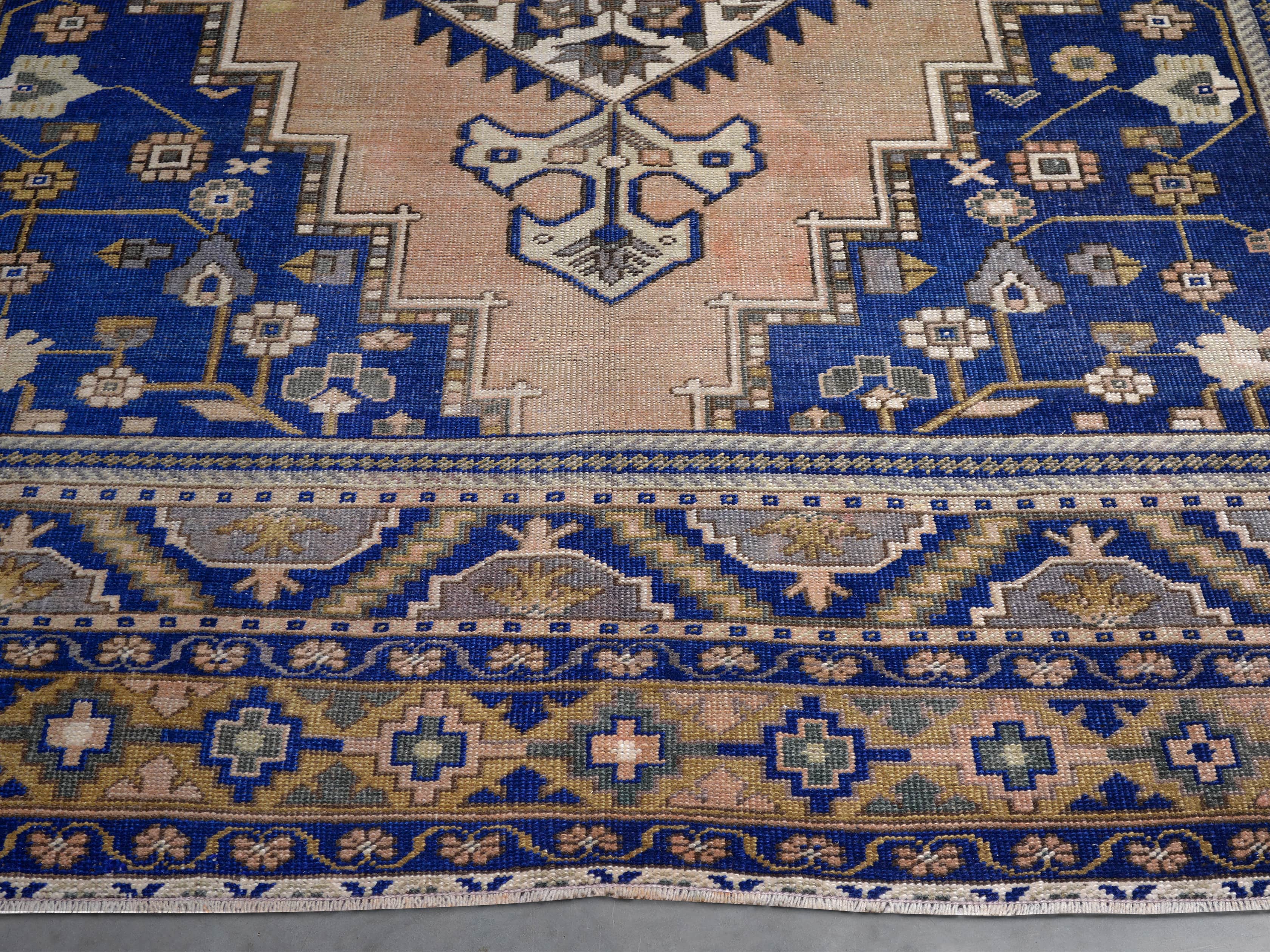 One of a Kind 6'5" x 11'8" Vintage Turkish Oushak Rug, slide 3 of 3