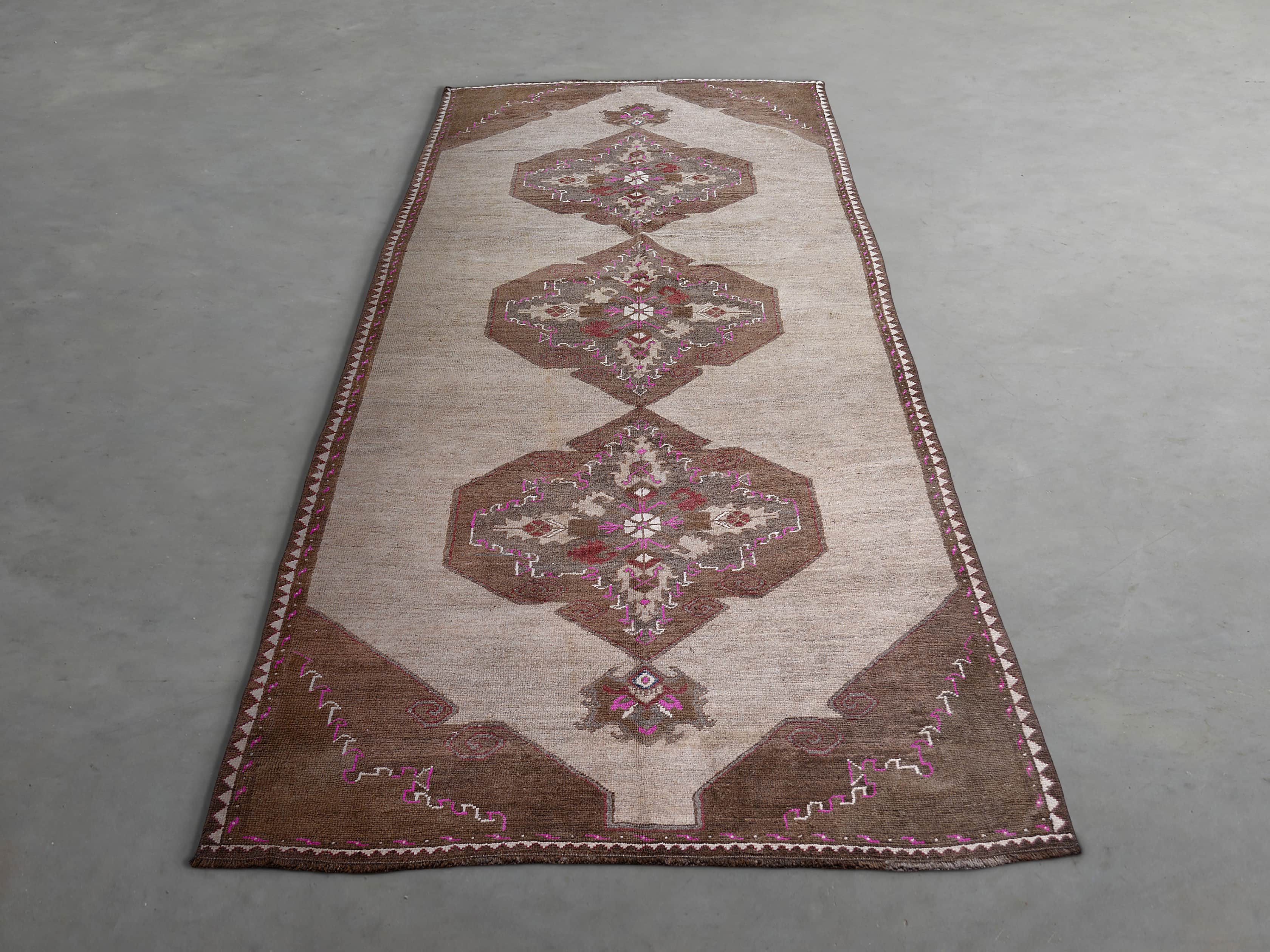 One of a Kind 4'2" x 10'6" Vintage Kurdish Rug