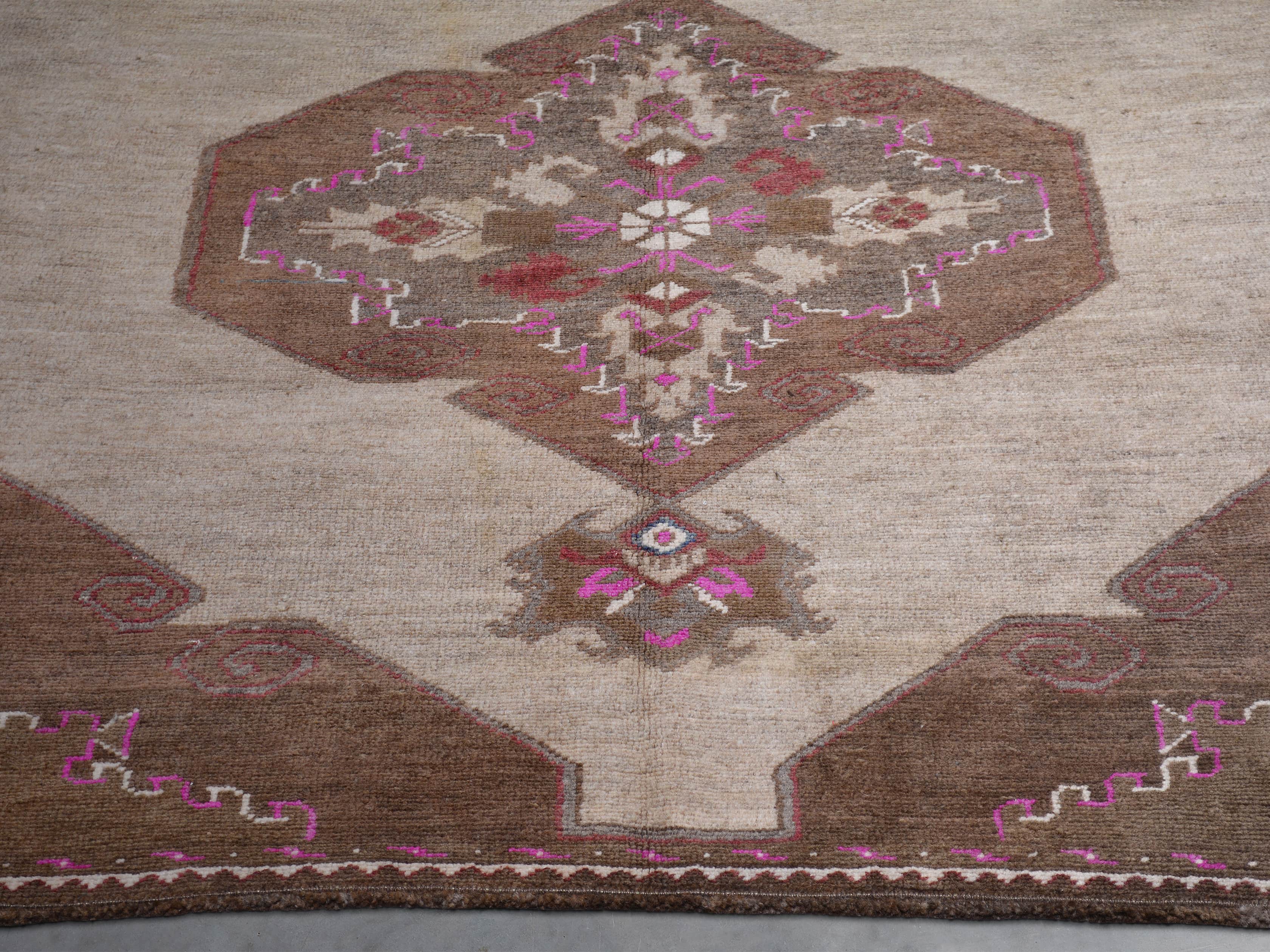 One of a Kind 4'2" x 10'6" Vintage Kurdish Rug