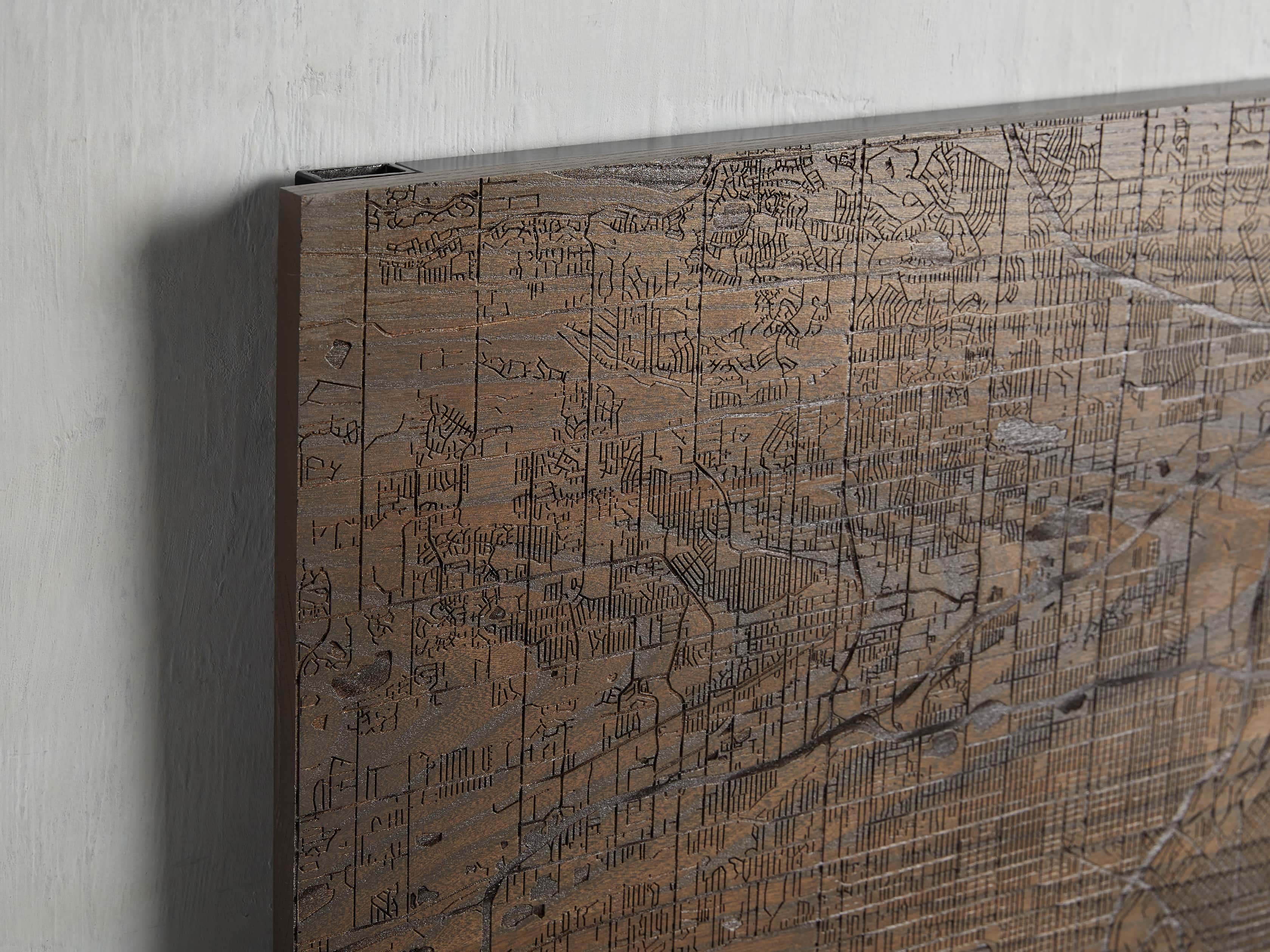 Engraved Wood Denver Map in Briarsmoke, slide 2 of 3