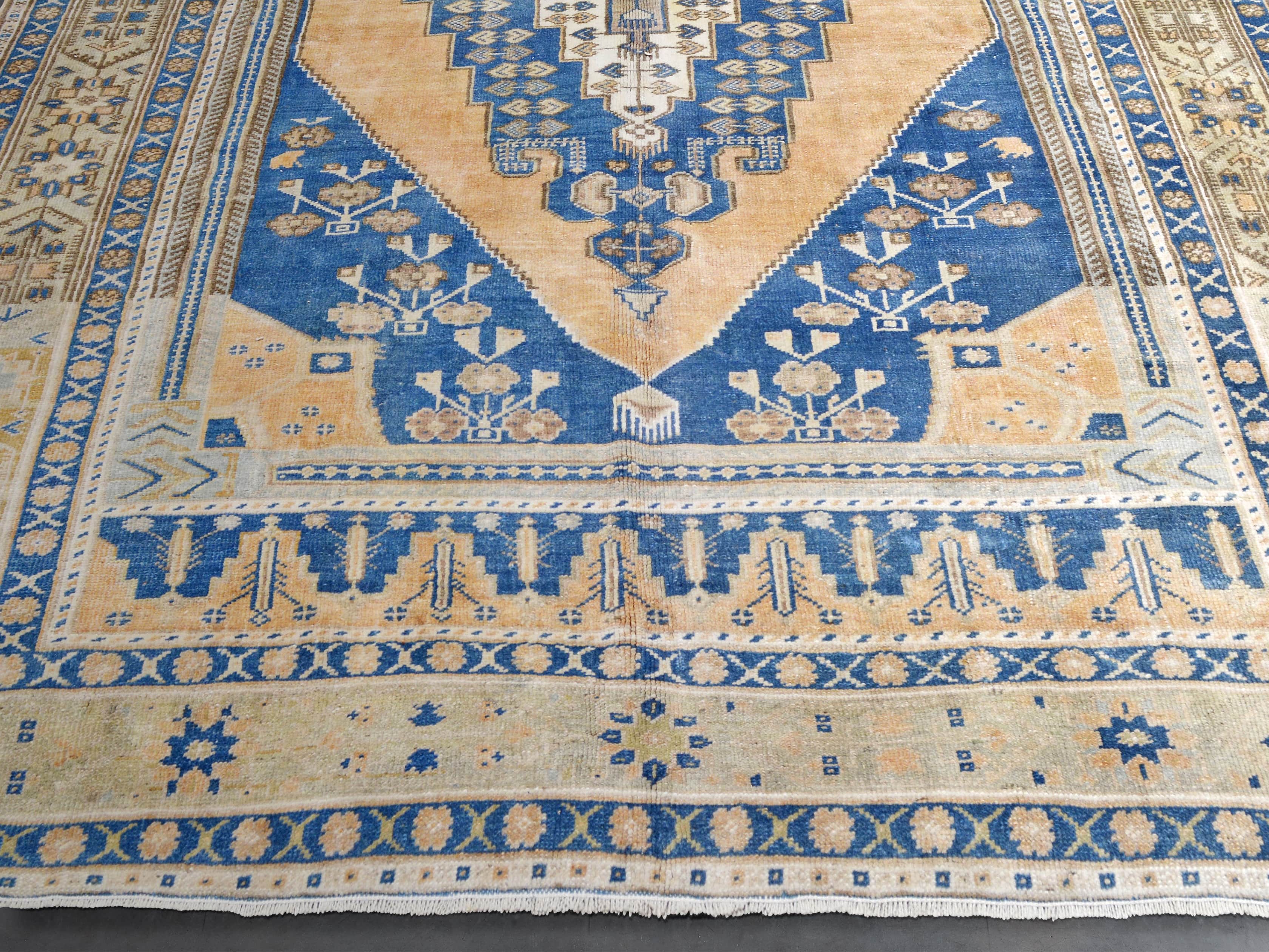 One of a Kind Vintage Turkish 5'10" x 9'6" Oushak Rug