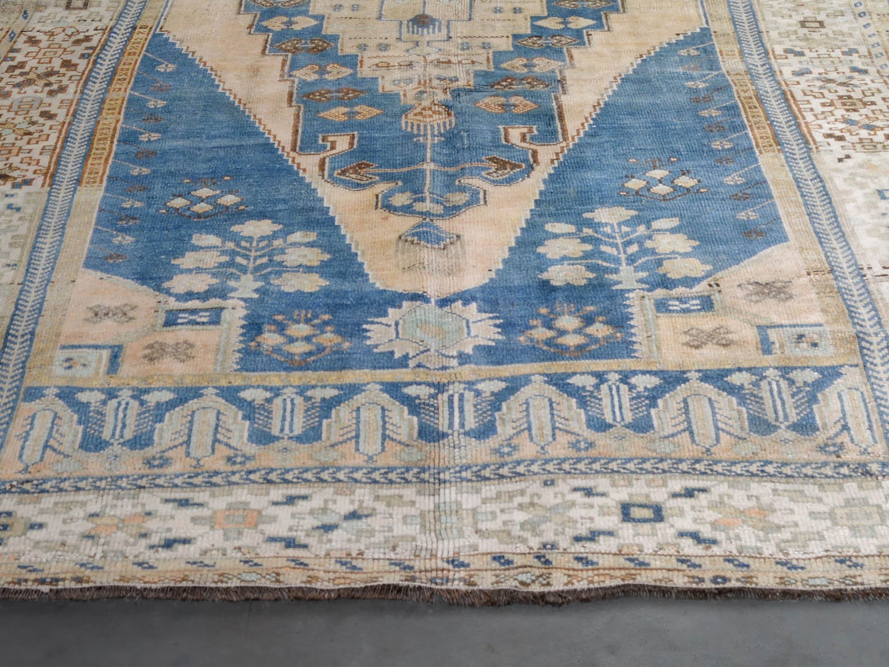 One of a Kind Vintage Turkish 5' x 10'5" Oushak Rug