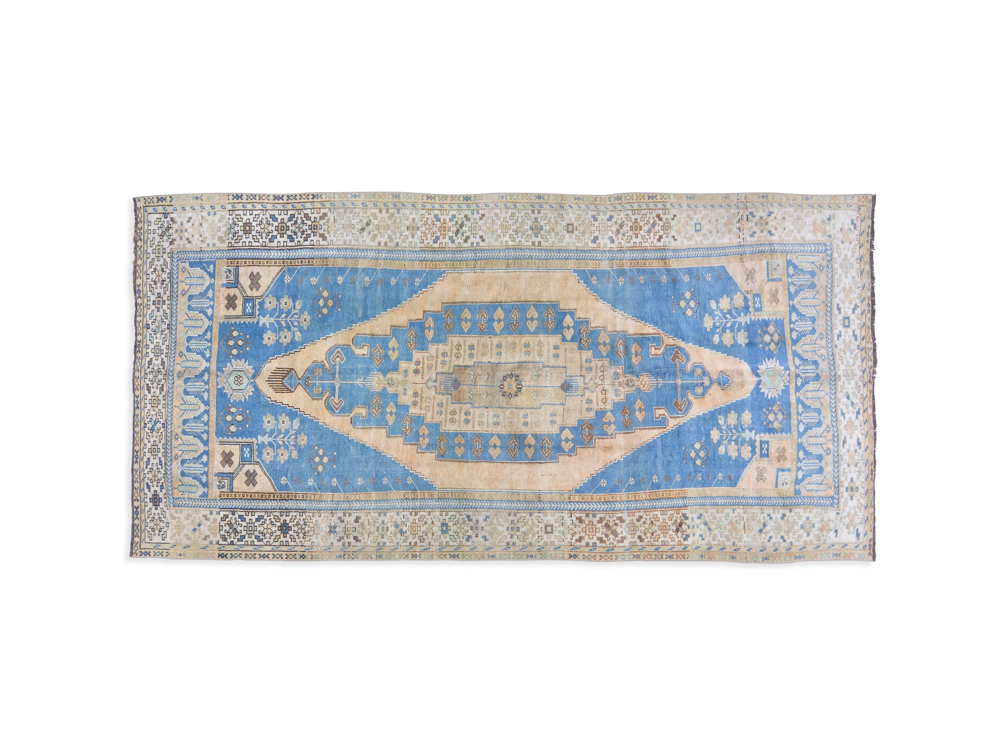 One of a Kind Vintage Turkish 5' x 10'5" Oushak Rug