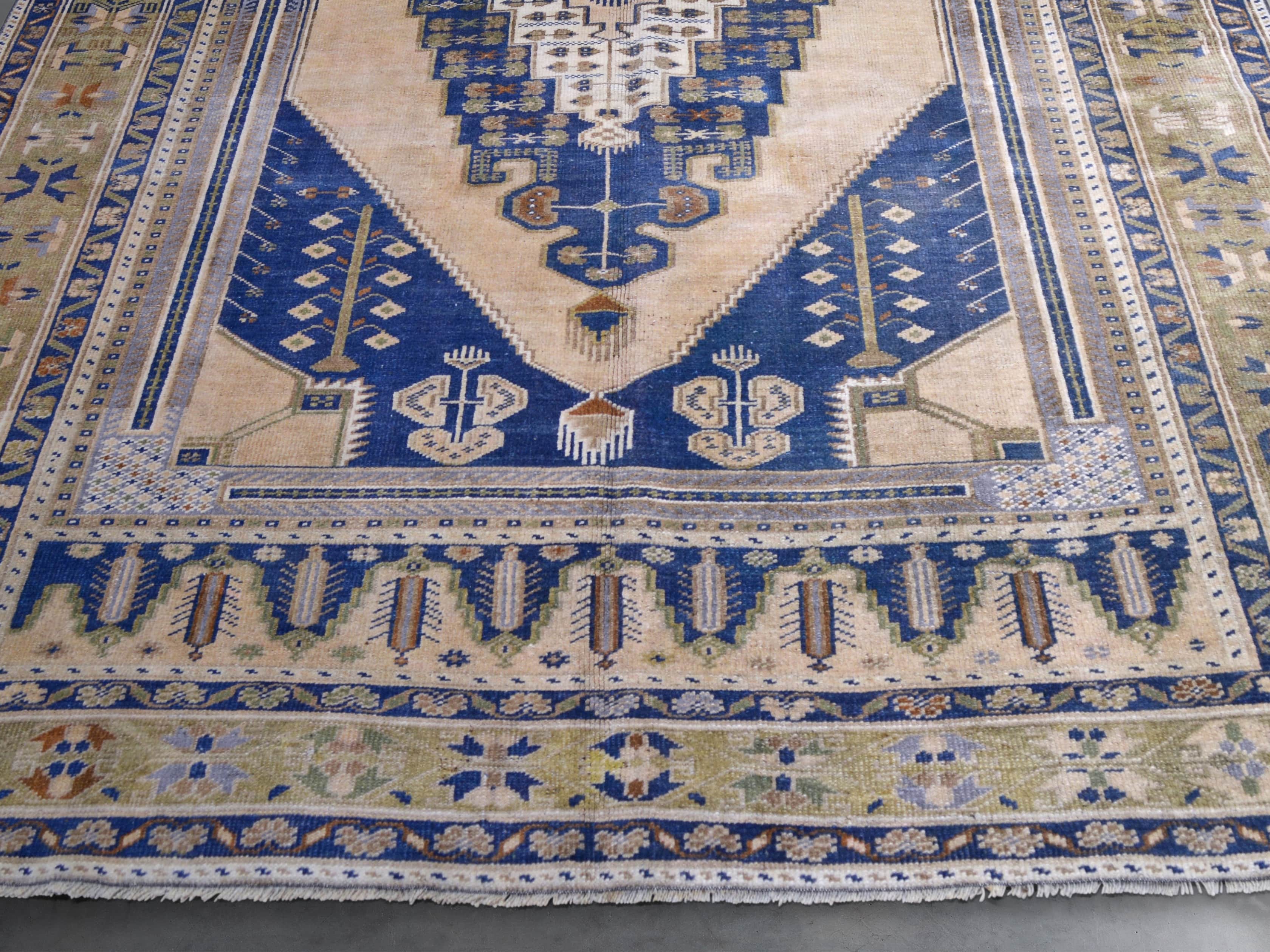 One of a Kind Vintage Turkish 5'3" x 9'4" Oushak Rug