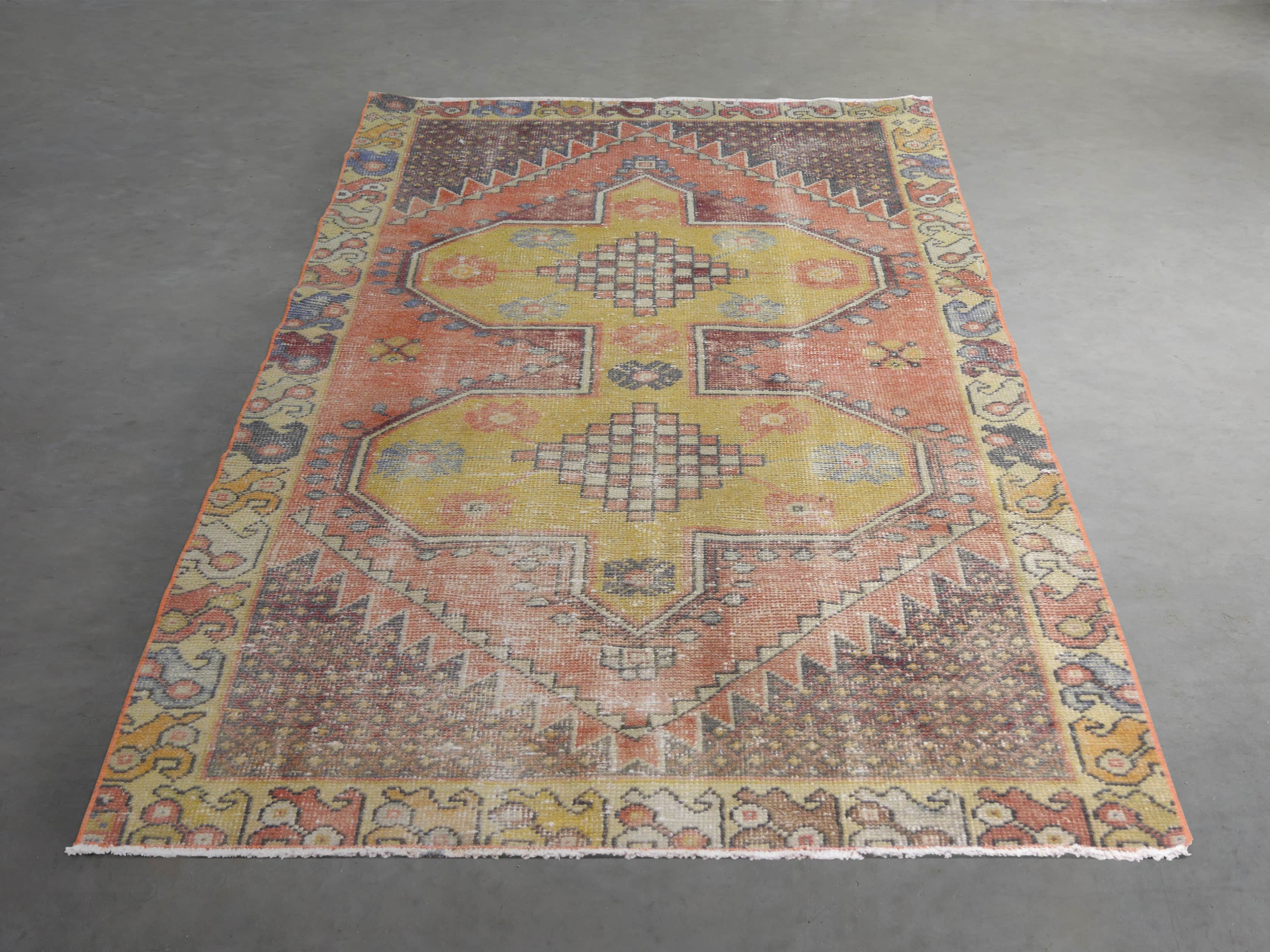 One of a Kind Vintage Turkish 3'4" x 7'7" Rug