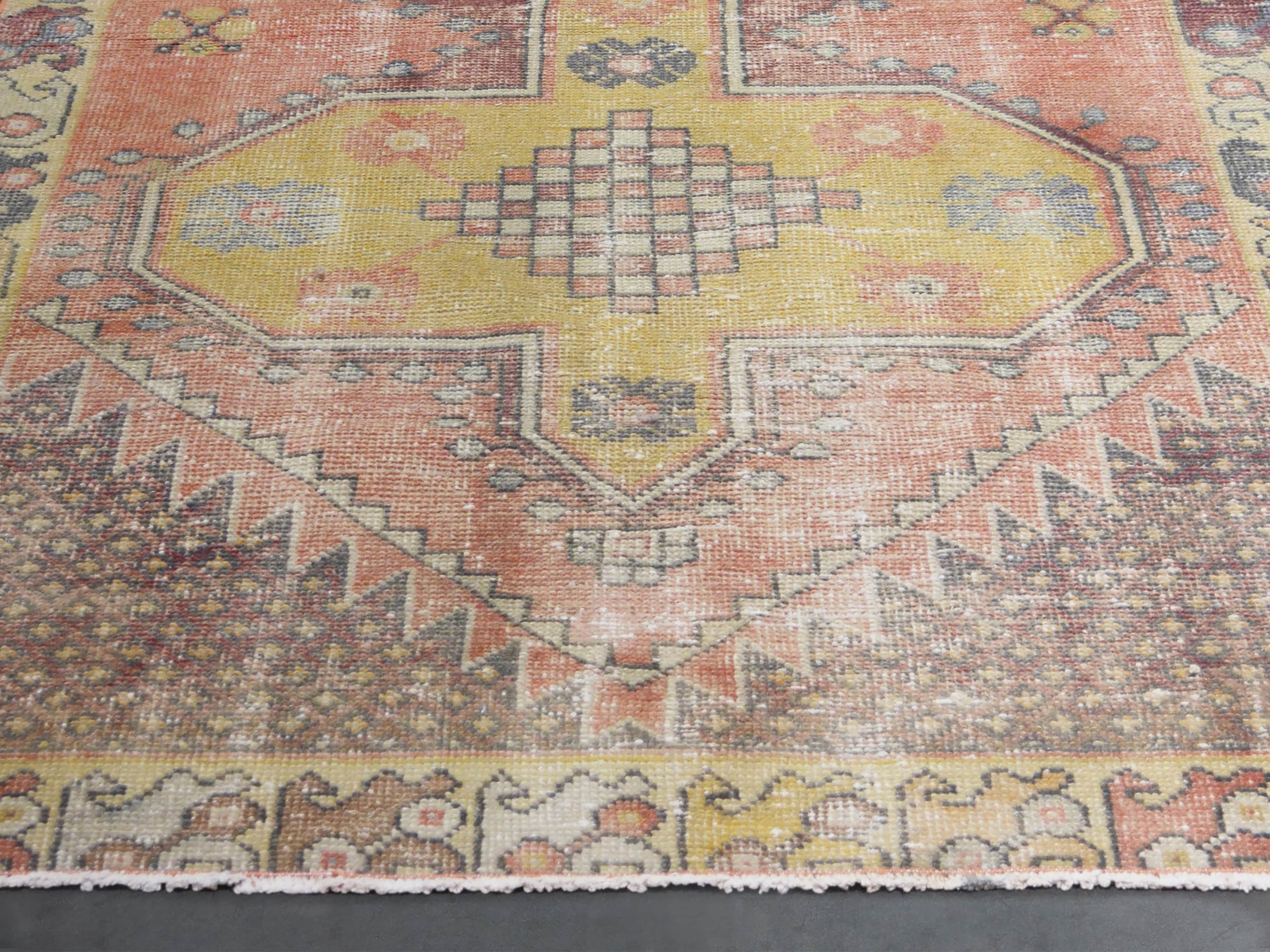 One of a Kind Vintage Turkish 3'4" x 7'7" Rug