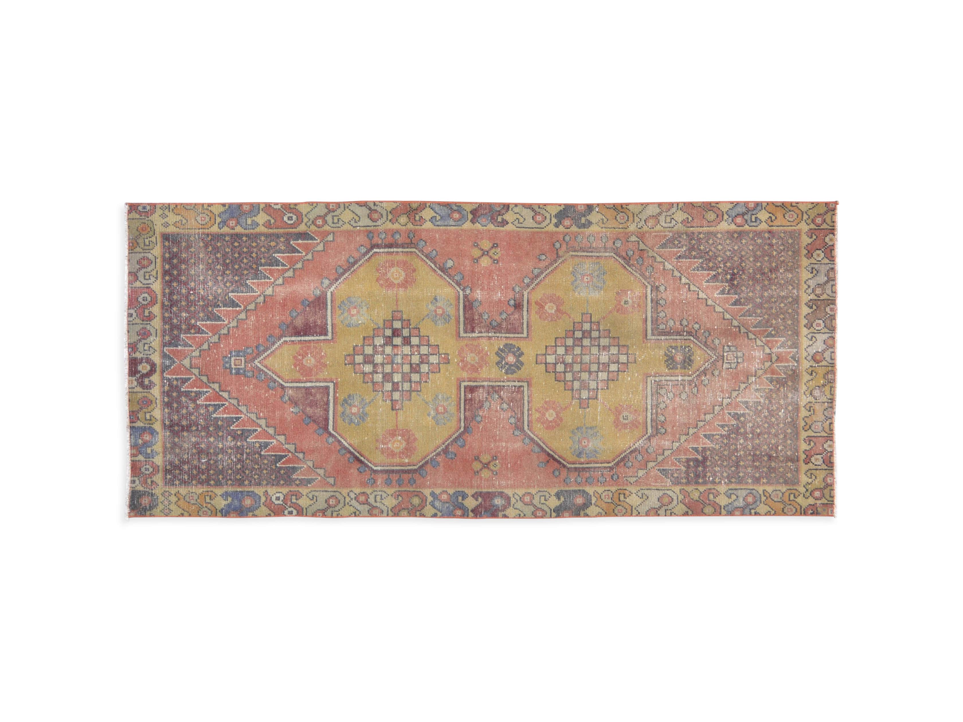 One of a Kind Vintage Turkish 3'4" x 7'7" Rug