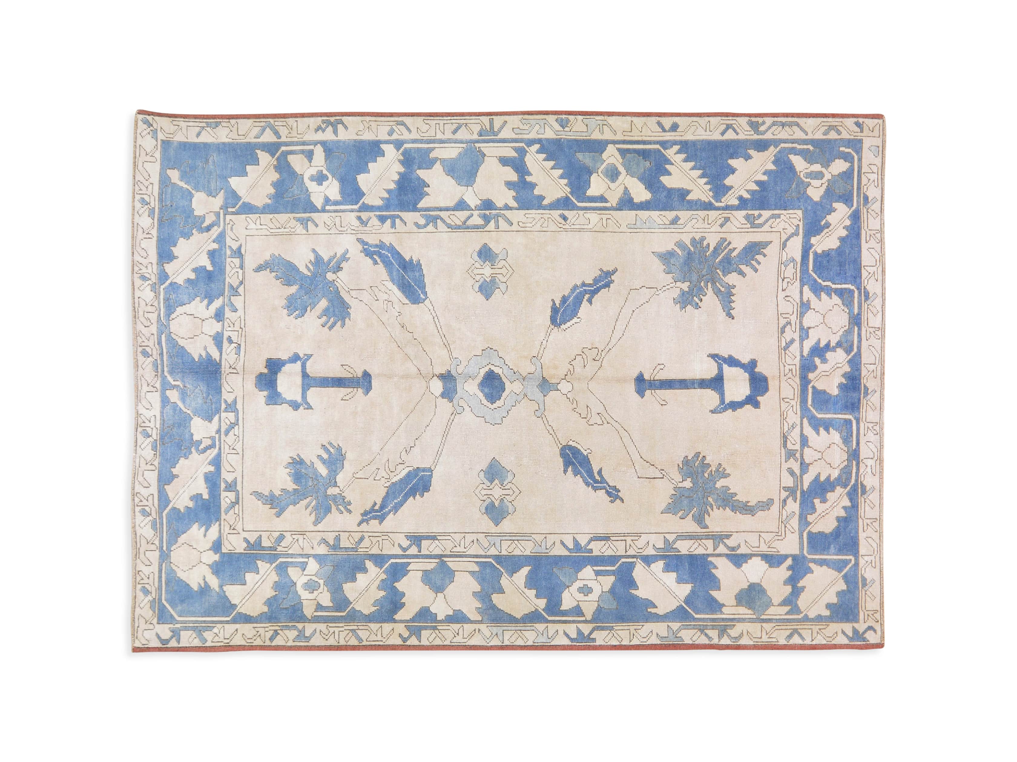 One of a Kind Vintage Turkish 6'4" x 8'7" Oushak Rug