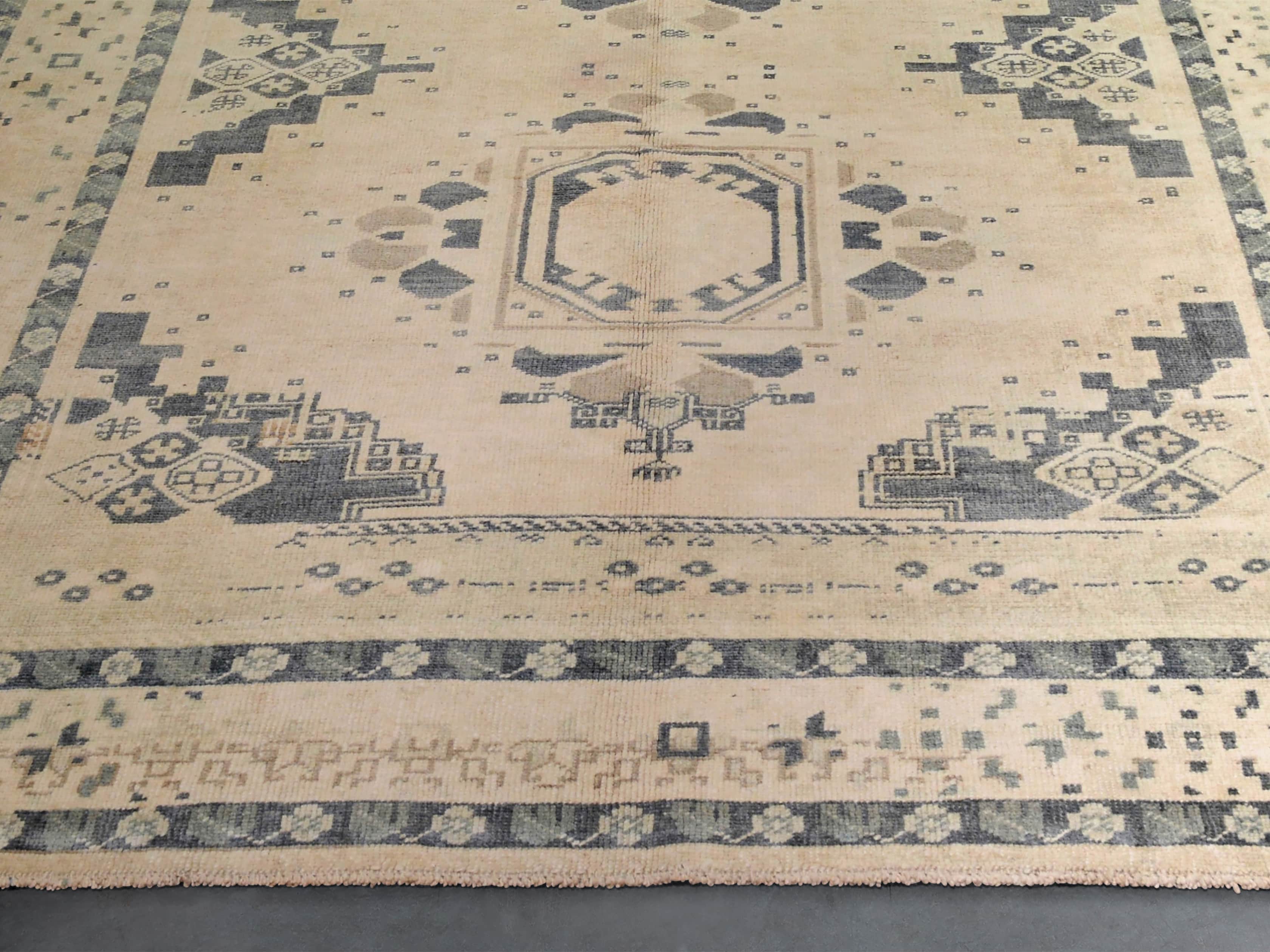 One of a Kind Vintage Turkish 5'5" x 11'2" Oushak Rug, slide 2 of 3