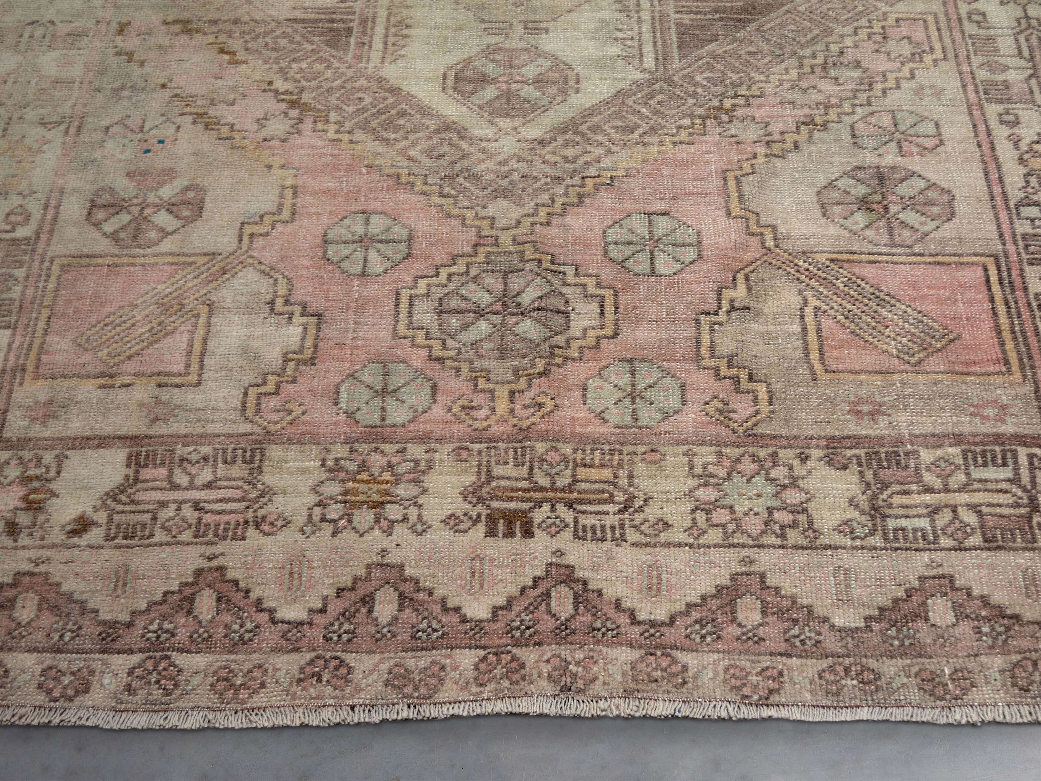 One of a Kind 5'6" x 12' Vintage Turkish Oushak Rug, slide 3 of 3