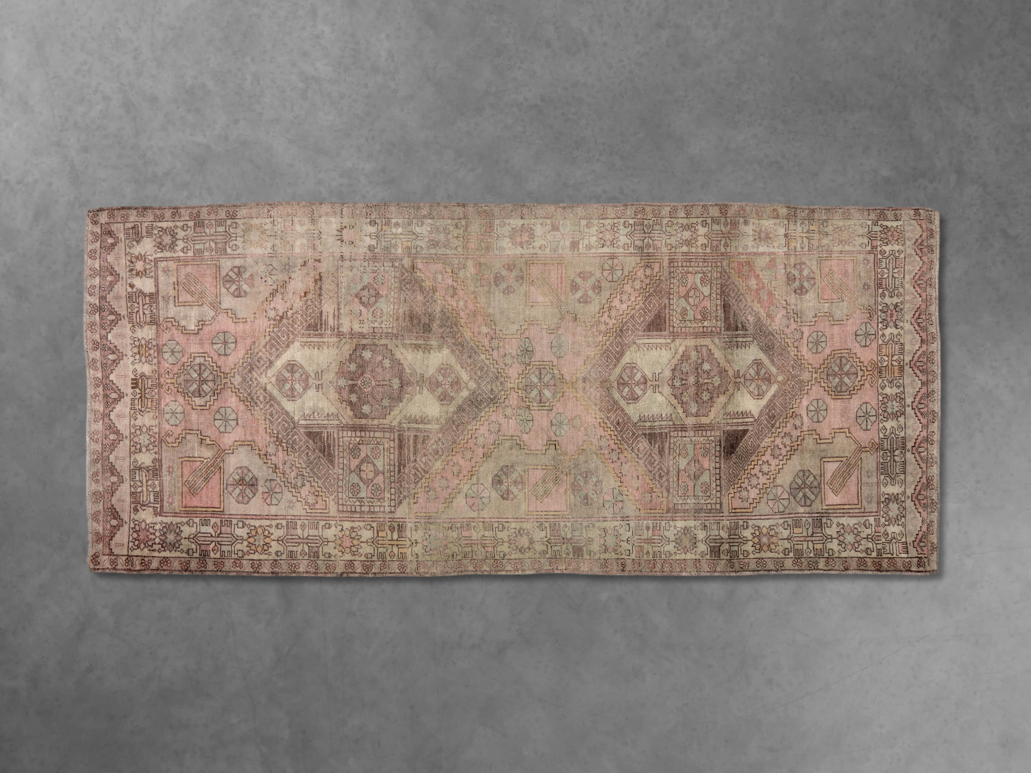One of a Kind 5'6" x 12' Vintage Turkish Oushak Rug, slide 2 of 3