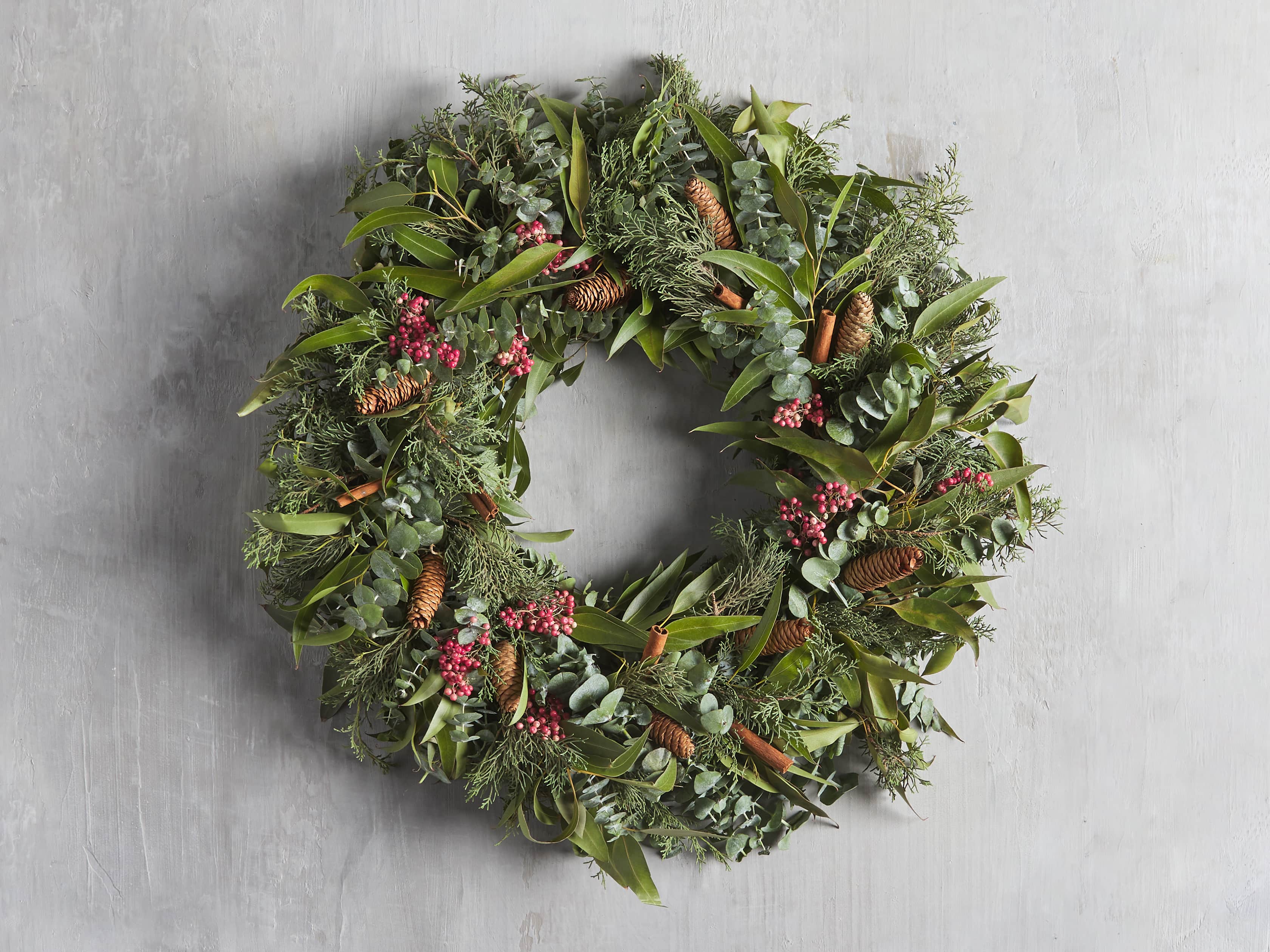 Fresh Pinecone & Berry Wreath, slide 1 of 5