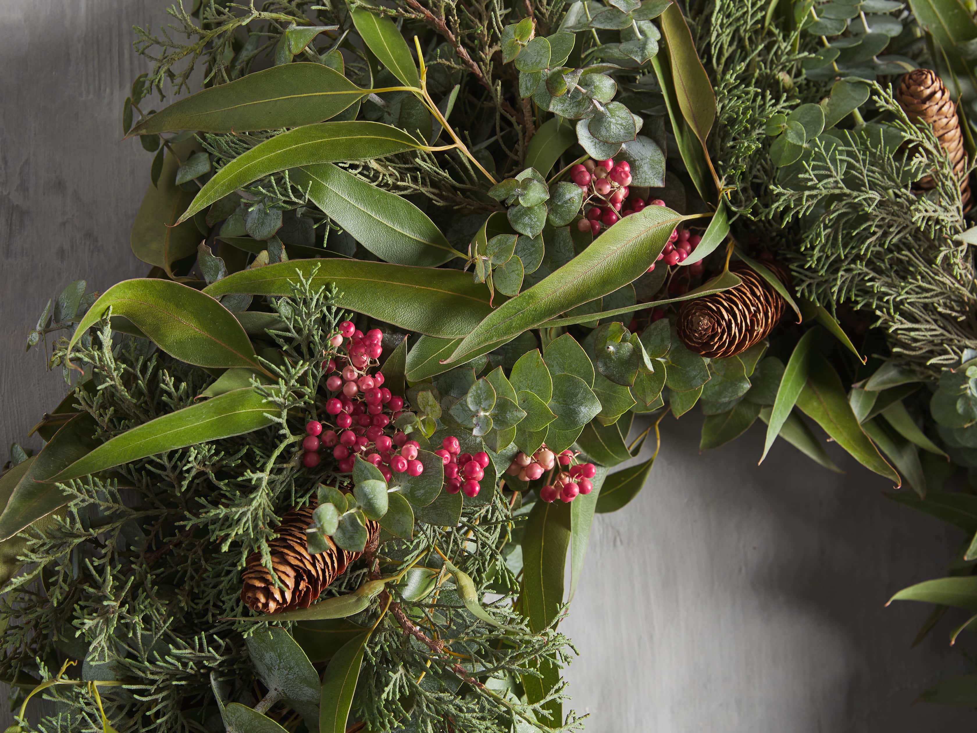 Fresh Pinecone & Berry Wreath, slide 2 of 5