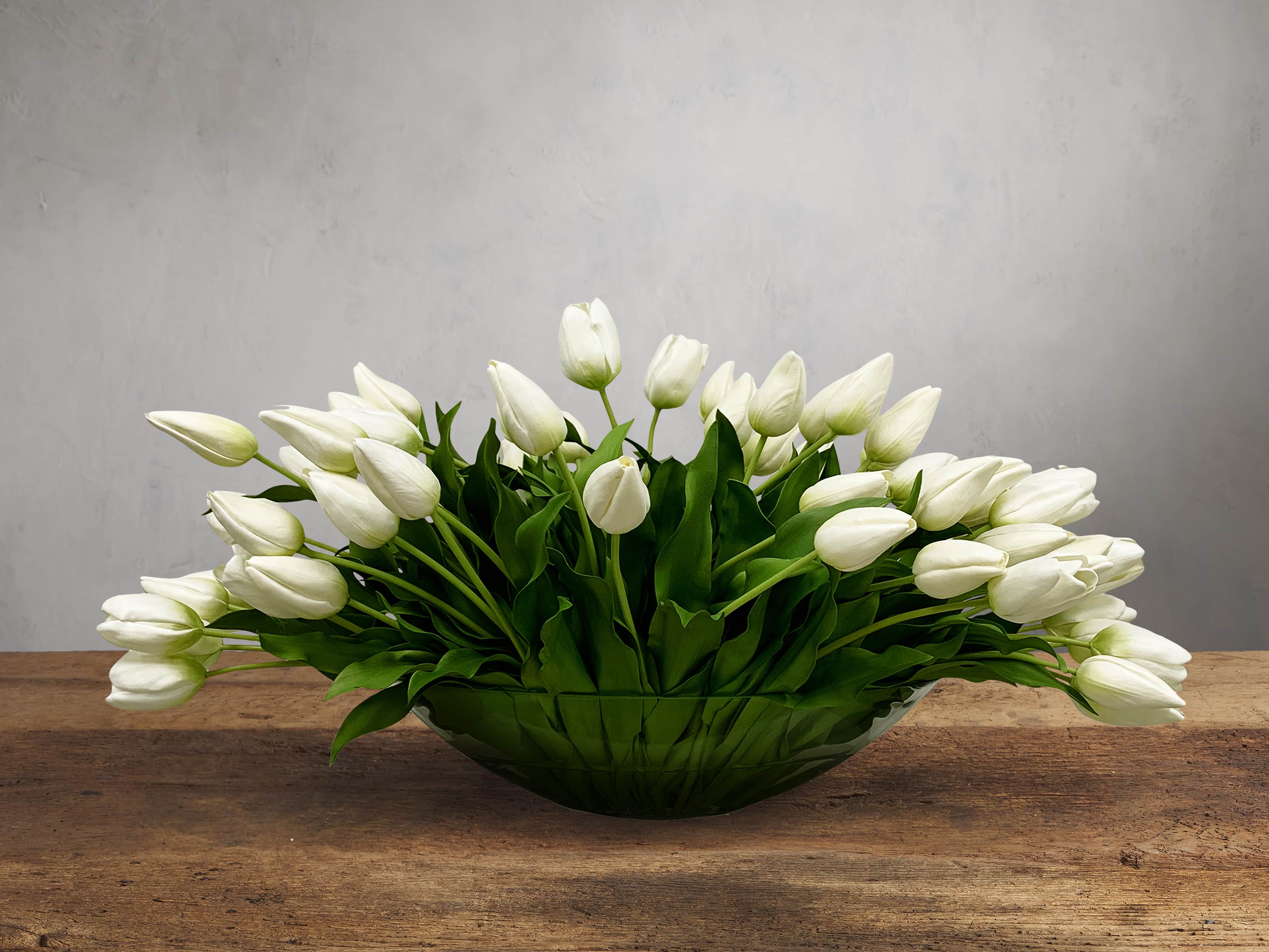 Faux Bountiful White Tulips in Vase, slide 1 of 1