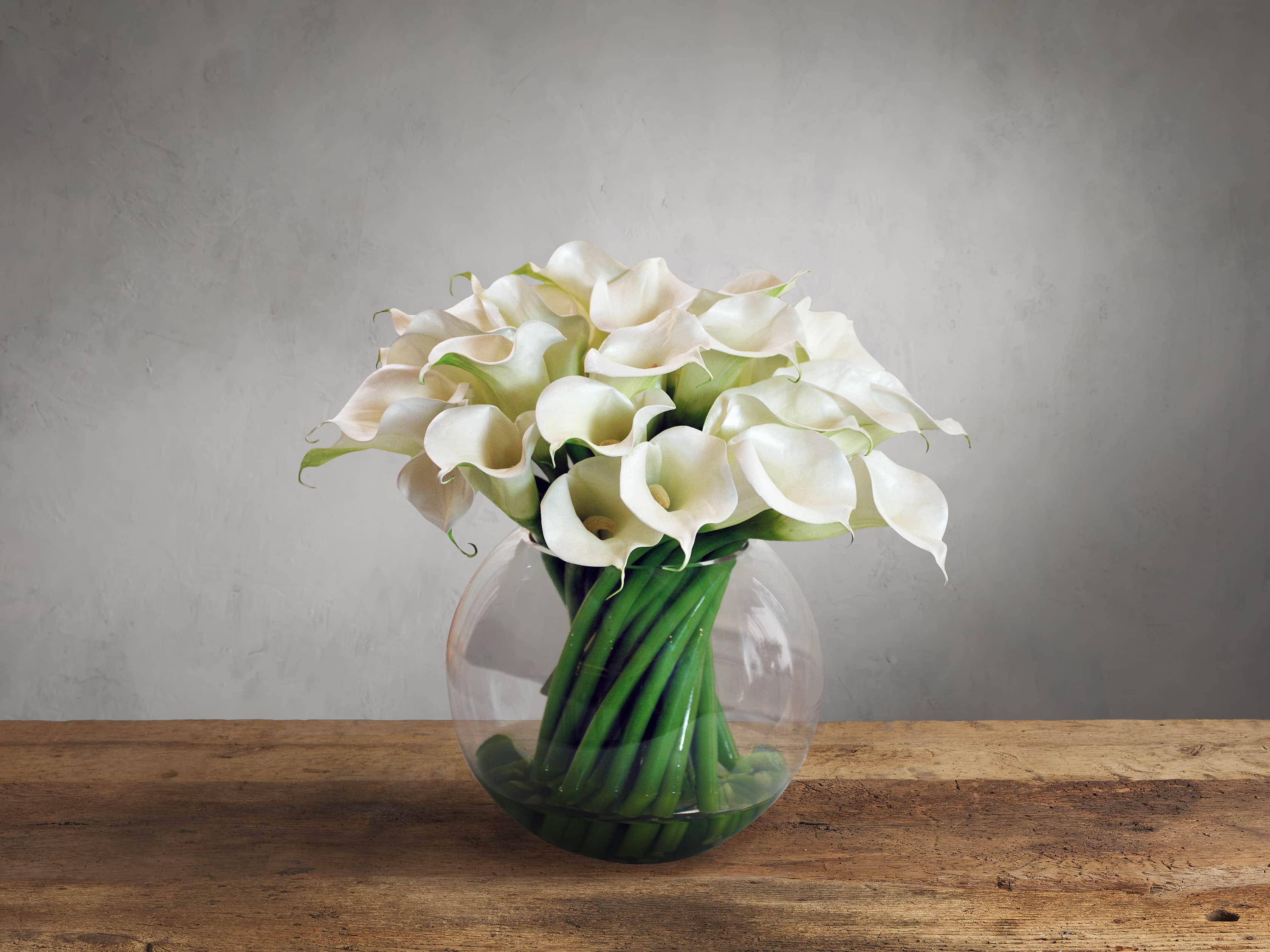 Faux Calla Lily Round in Vase, slide 1 of 1