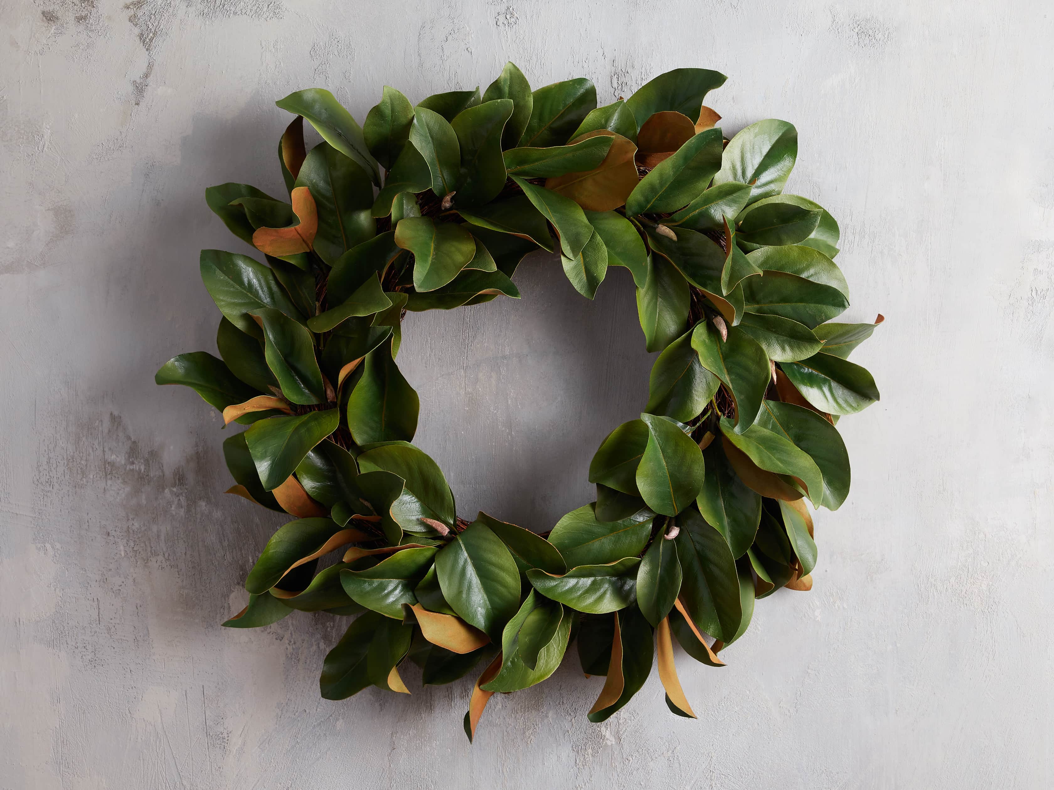 Faux Small Magnolia Leaf Wreath, slide 1 of 3