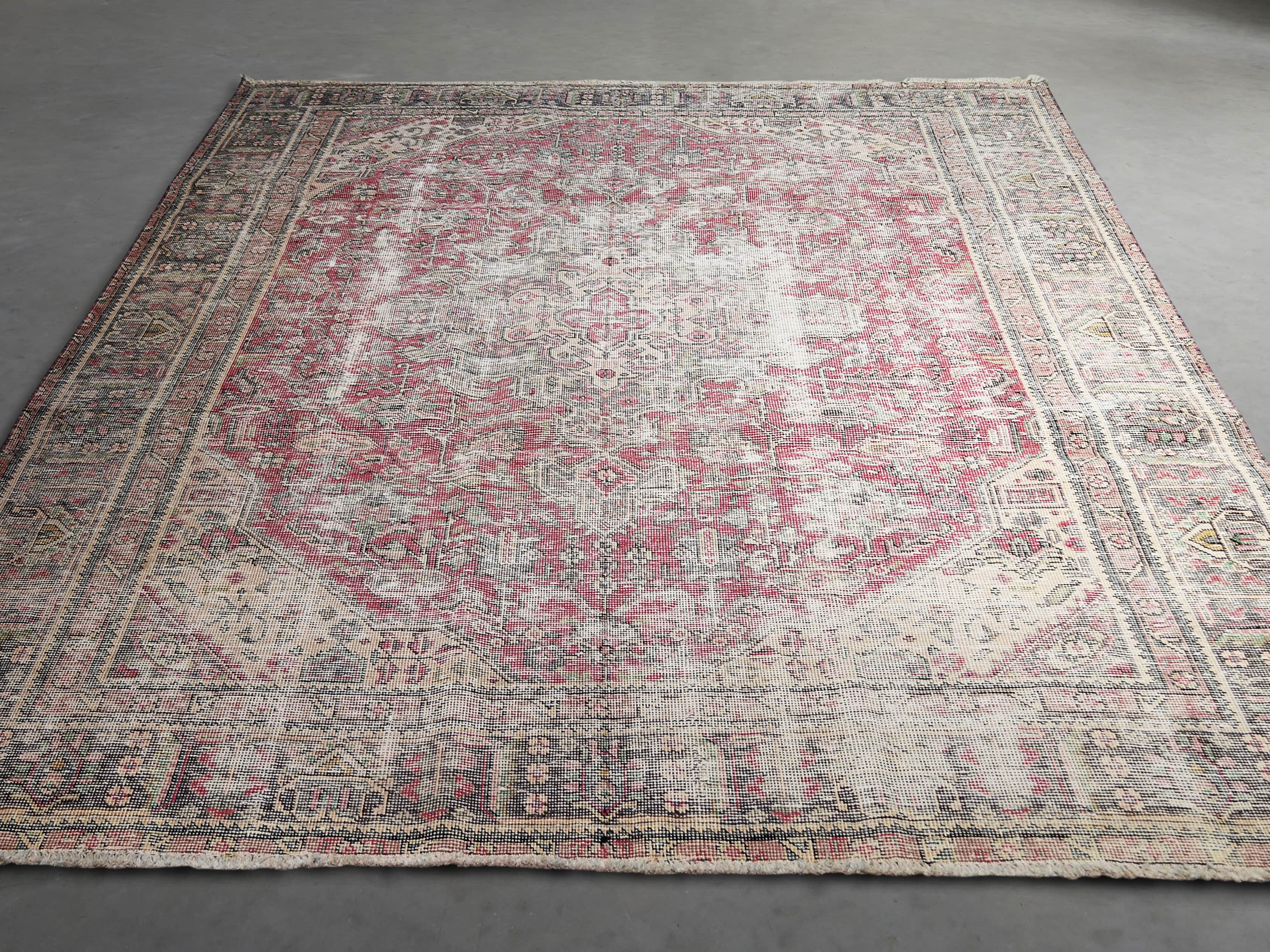 One of a Kind 6'2" x 9' Vintage Persian Rug, slide 3 of 4
