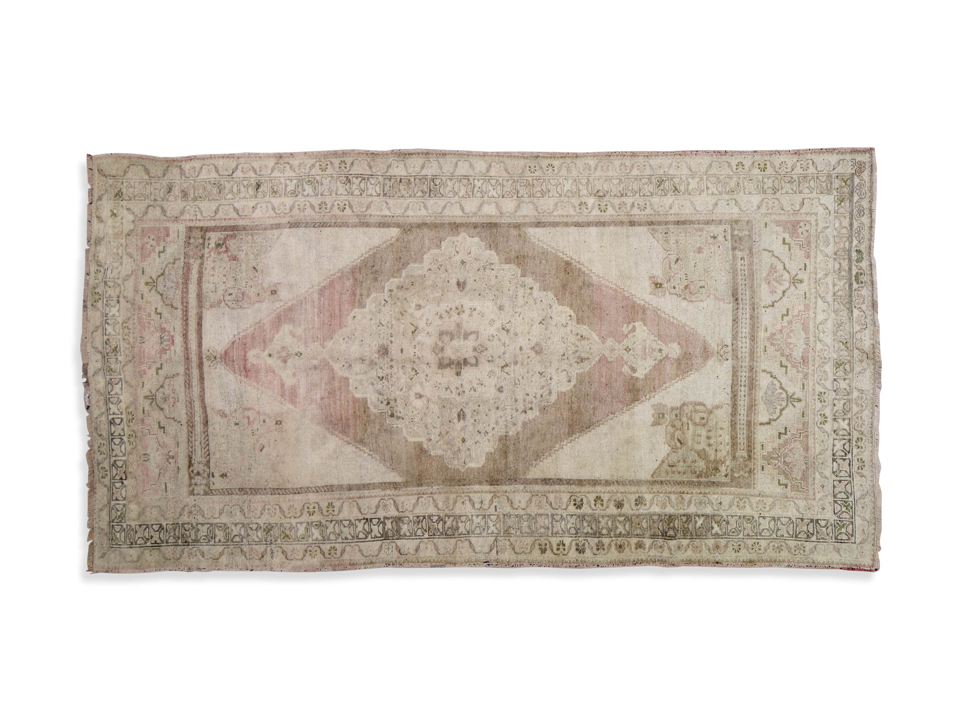 One of a Kind 5'1" x 9'7" Vintage Turkish Oushak Rug, slide 4 of 4