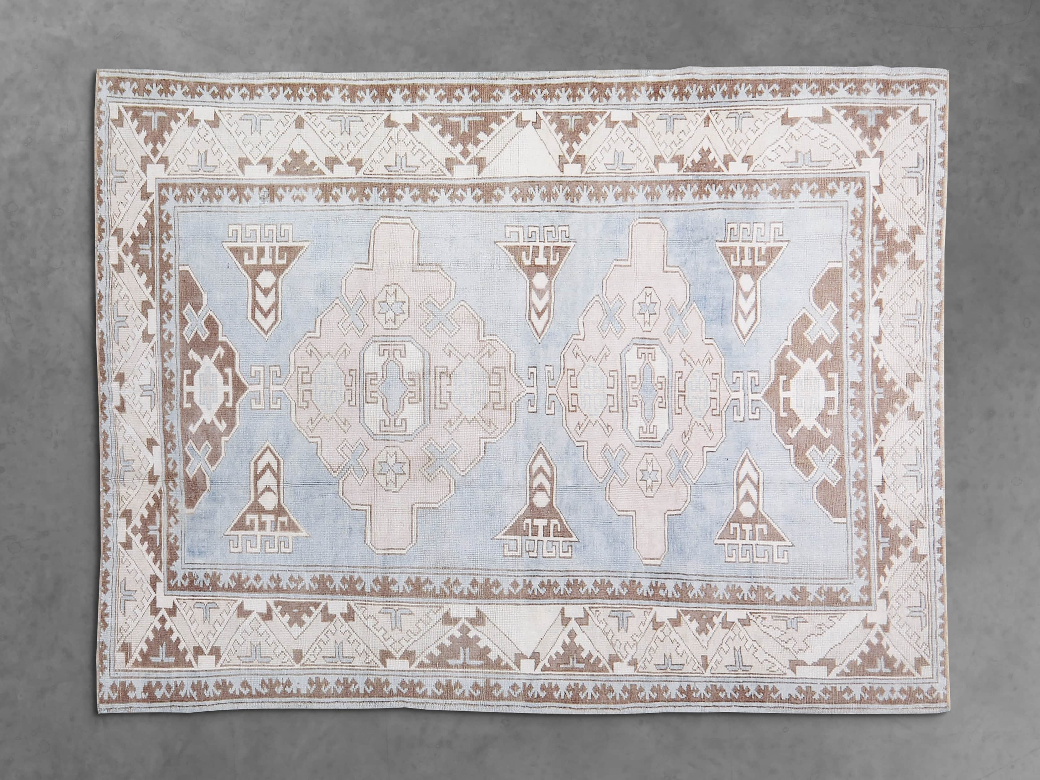 View the One of a Kind 5'4" x 7'3" Vintage Turkish Oushak Rug