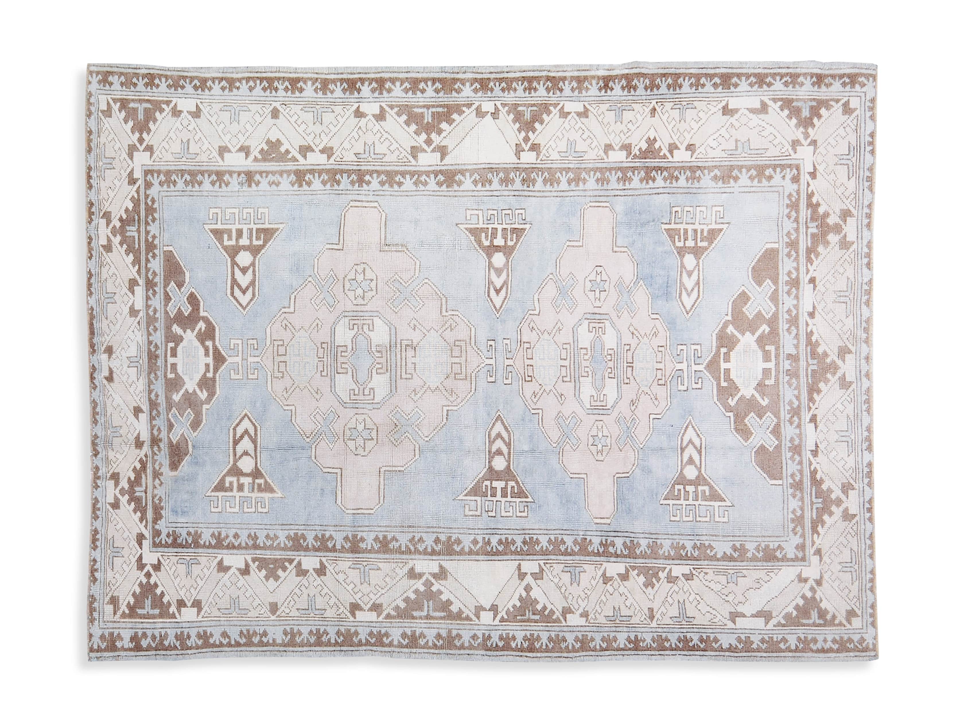 One of a Kind 5'4" x 7'3" Vintage Turkish Oushak Rug, slide 4 of 4