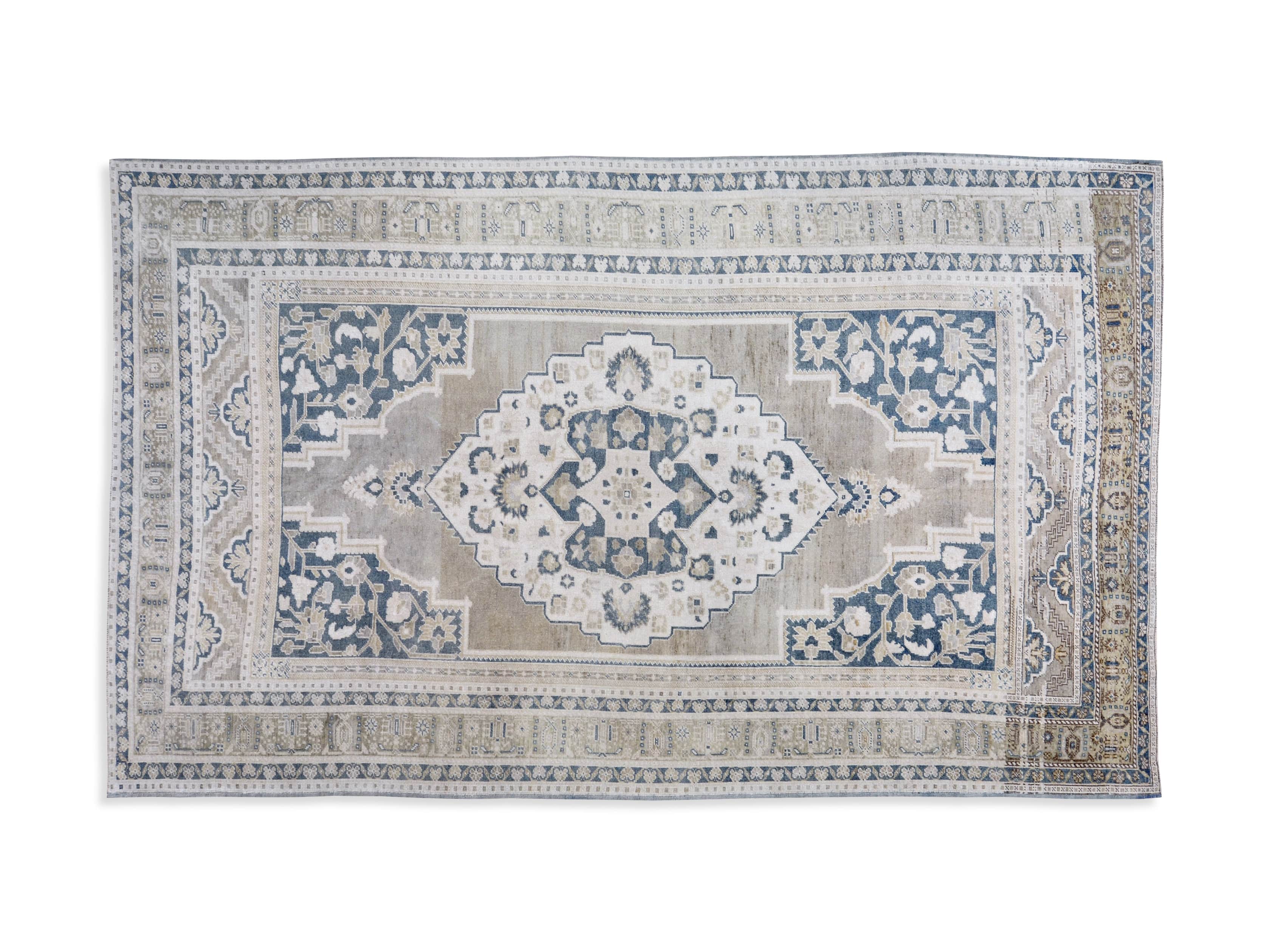 One of a Kind 6'3" x 10'6" Vintage Turkish Oushak Rug, slide 4 of 4