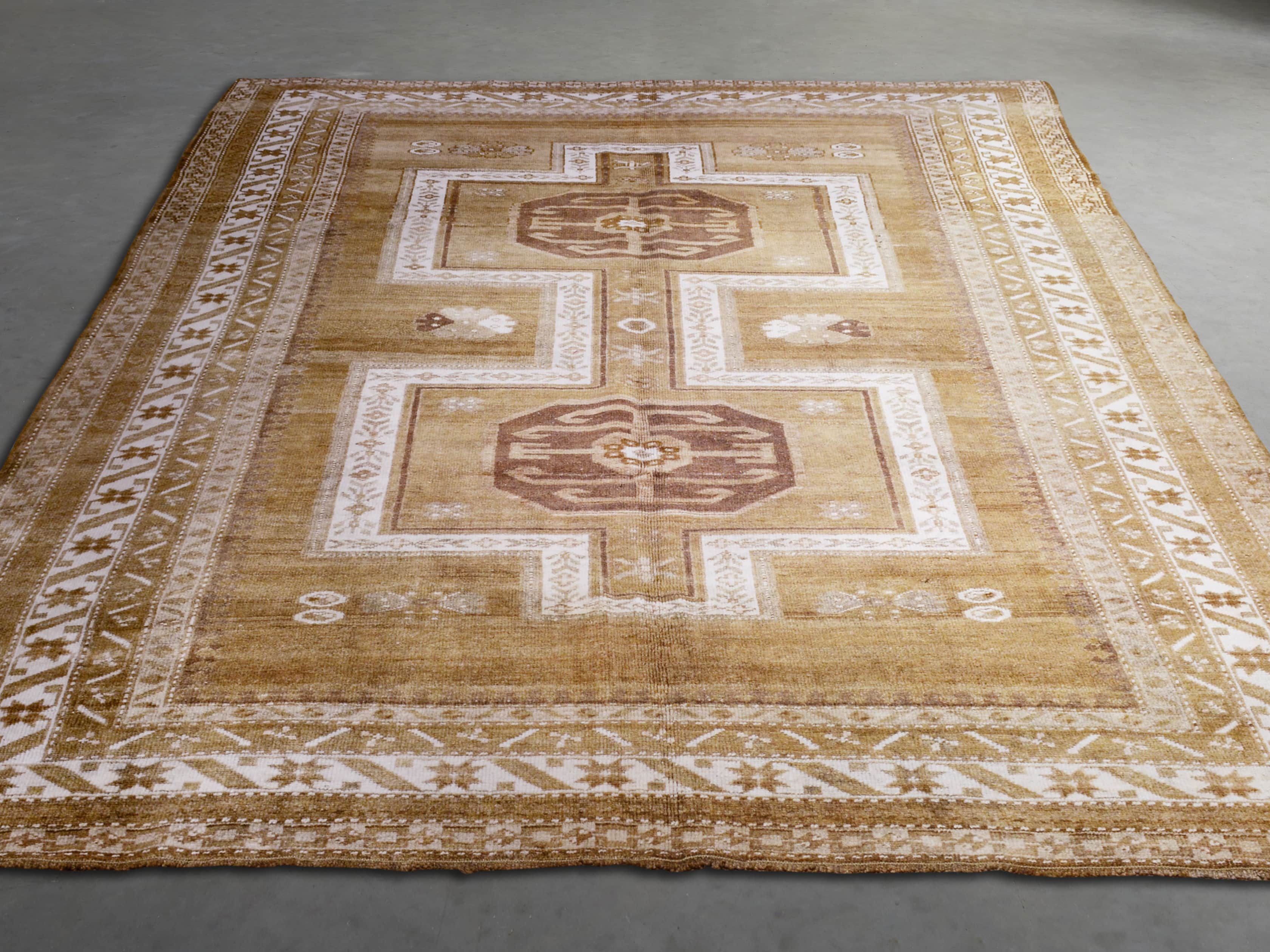 One of a Kind 6'3 x 9' Vintage Turkish Oushak Rug, slide 3 of 4